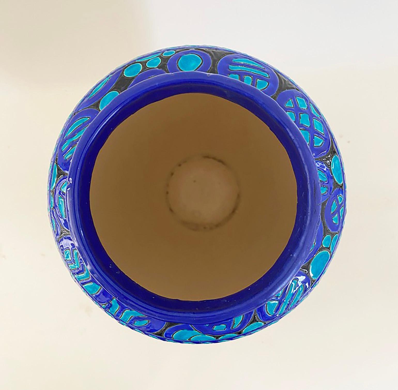 Début du 20ème siècle Grand vase en forme de cerf de Charles Catteau for Boch Freres pour Charles Catteau en vente