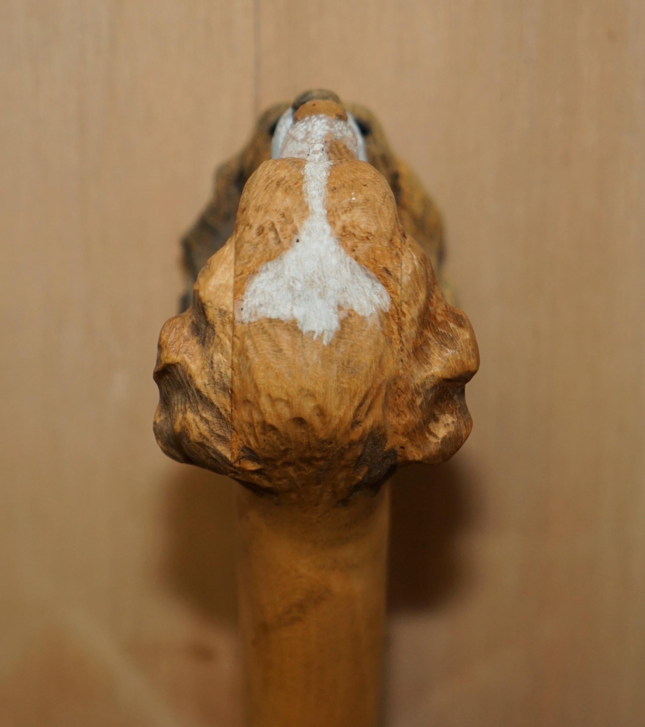 Large Shepherds Walking Stick with Two Spaniel Dogs Heads For Sale 2