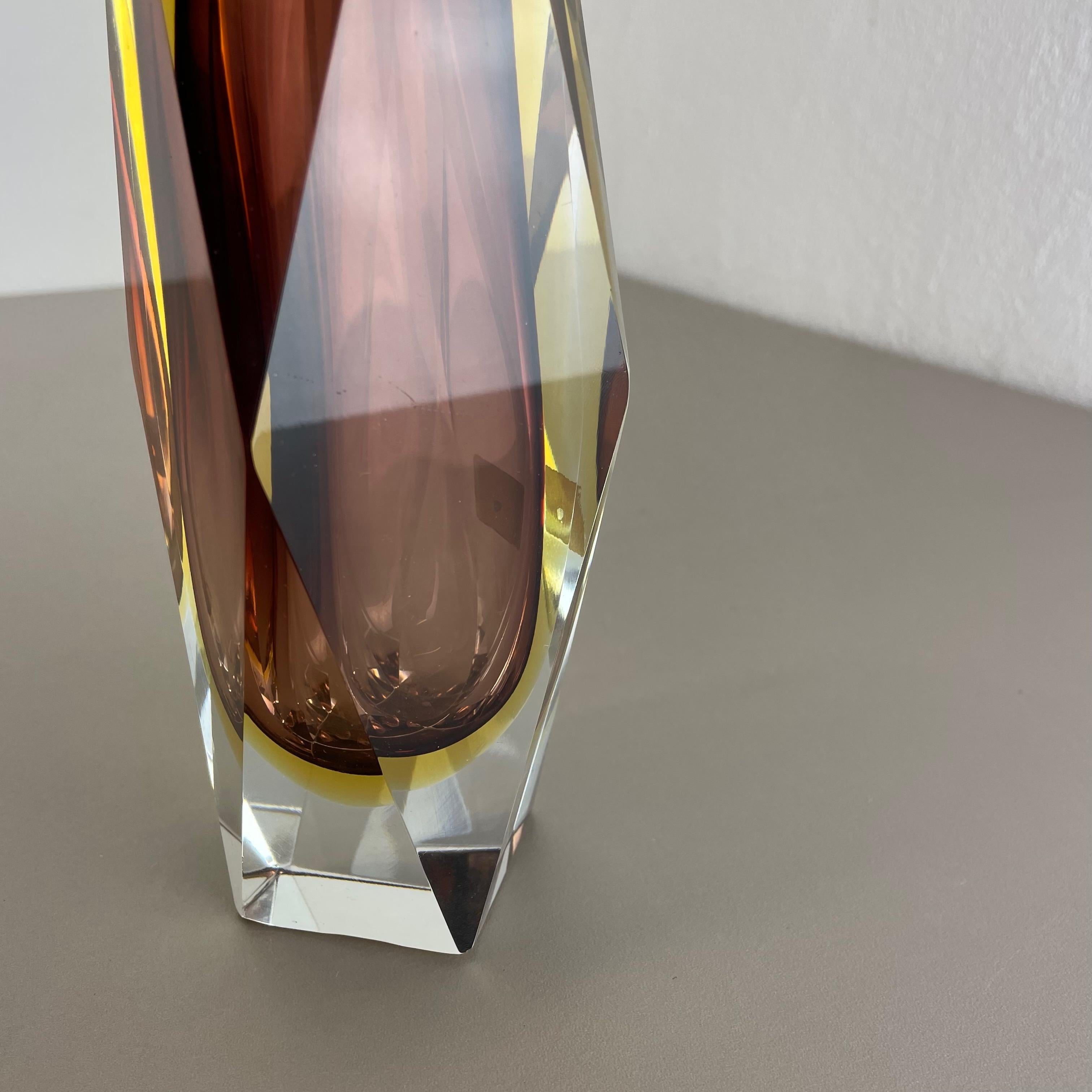 Large 1.3kg Mandruzzato Murano Glass Sommerso Vases by G. Campanella, Italy For Sale 8