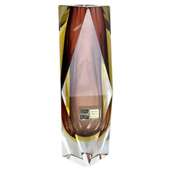 Large 1.3kg Mandruzzato Murano Glass Sommerso Vases by G. Campanella, Italy