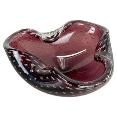Grande ciotola Bullicante in vetro di Murano da 1,3 kg con elemento a conchiglia, Italia, 1970