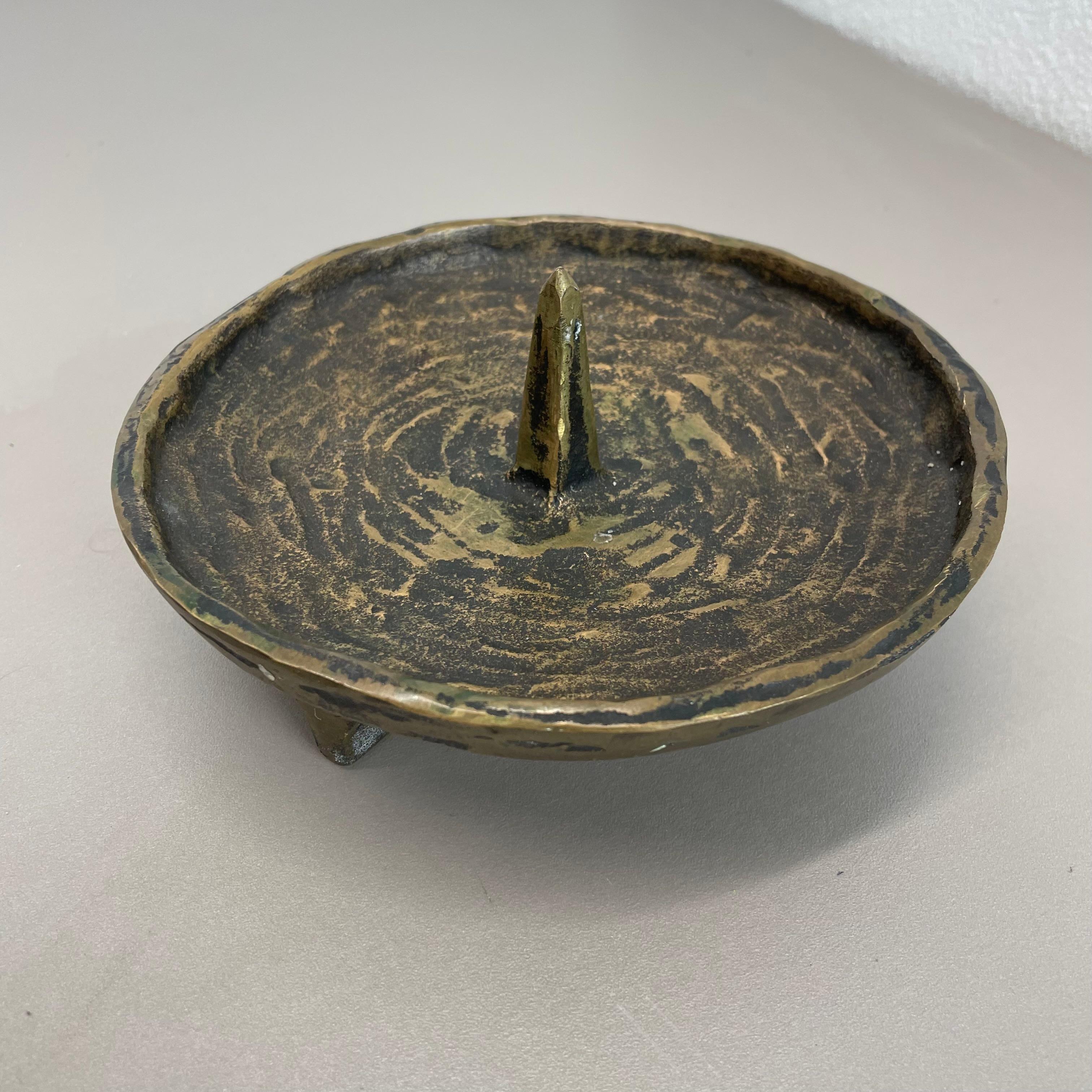 Großer skulpturaler brutalistischer Bronze-Metall-Kerzenhalter mit 1.3kg, Frankreich, 1960er Jahre im Angebot 6