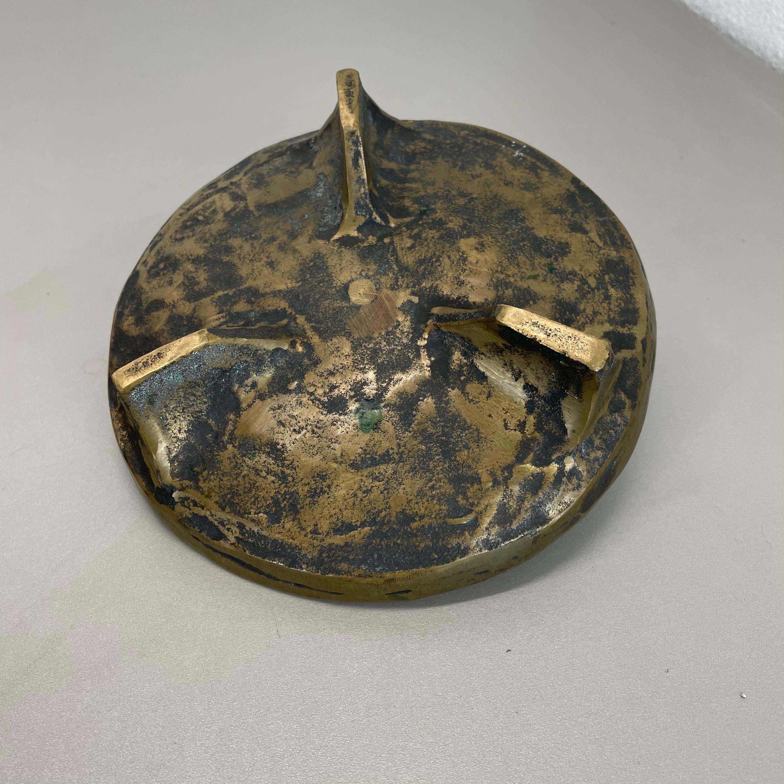 Großer skulpturaler brutalistischer Bronze-Metall-Kerzenhalter mit 1.3kg, Frankreich, 1960er Jahre im Angebot 9