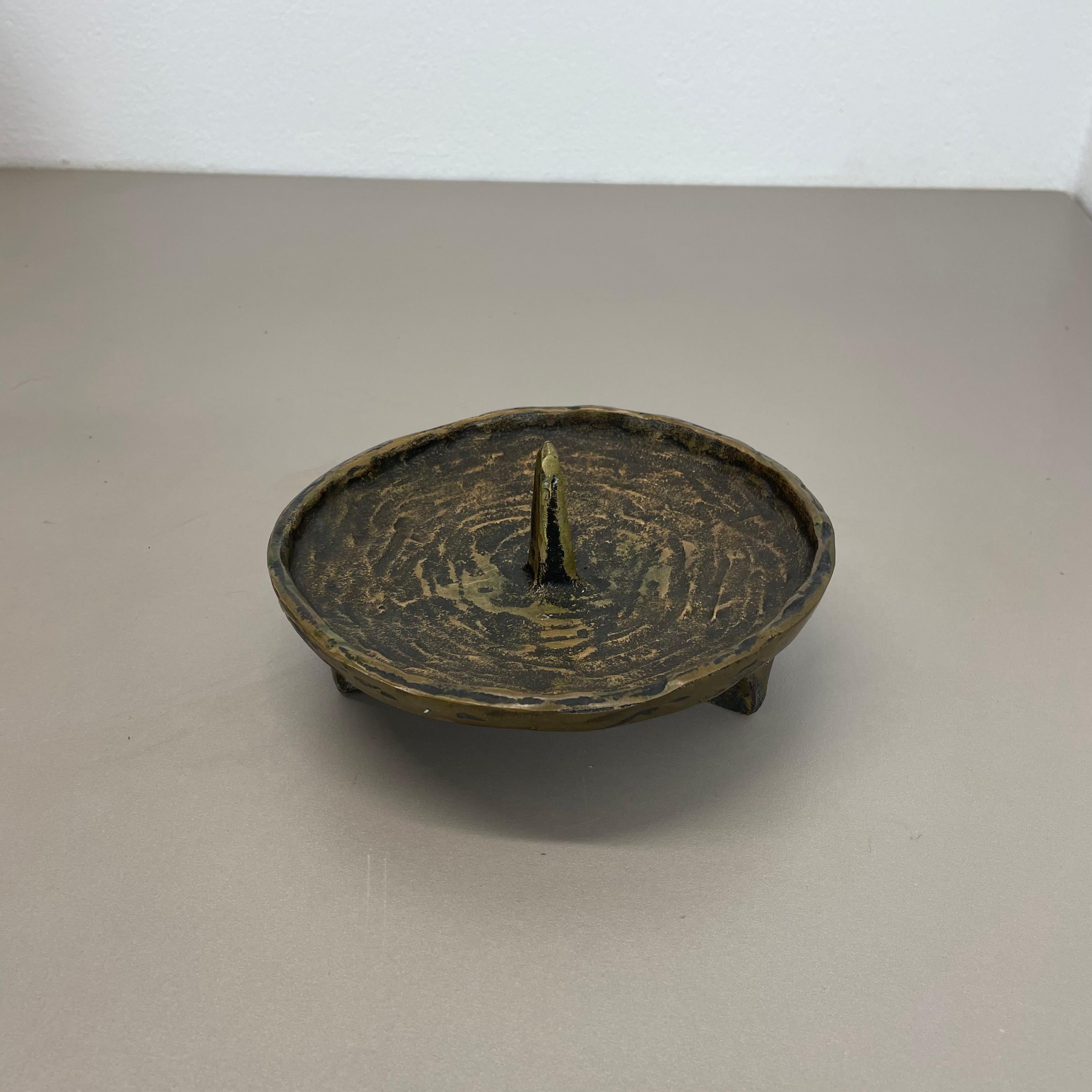 Großer skulpturaler brutalistischer Bronze-Metall-Kerzenhalter mit 1.3kg, Frankreich, 1960er Jahre (20. Jahrhundert) im Angebot