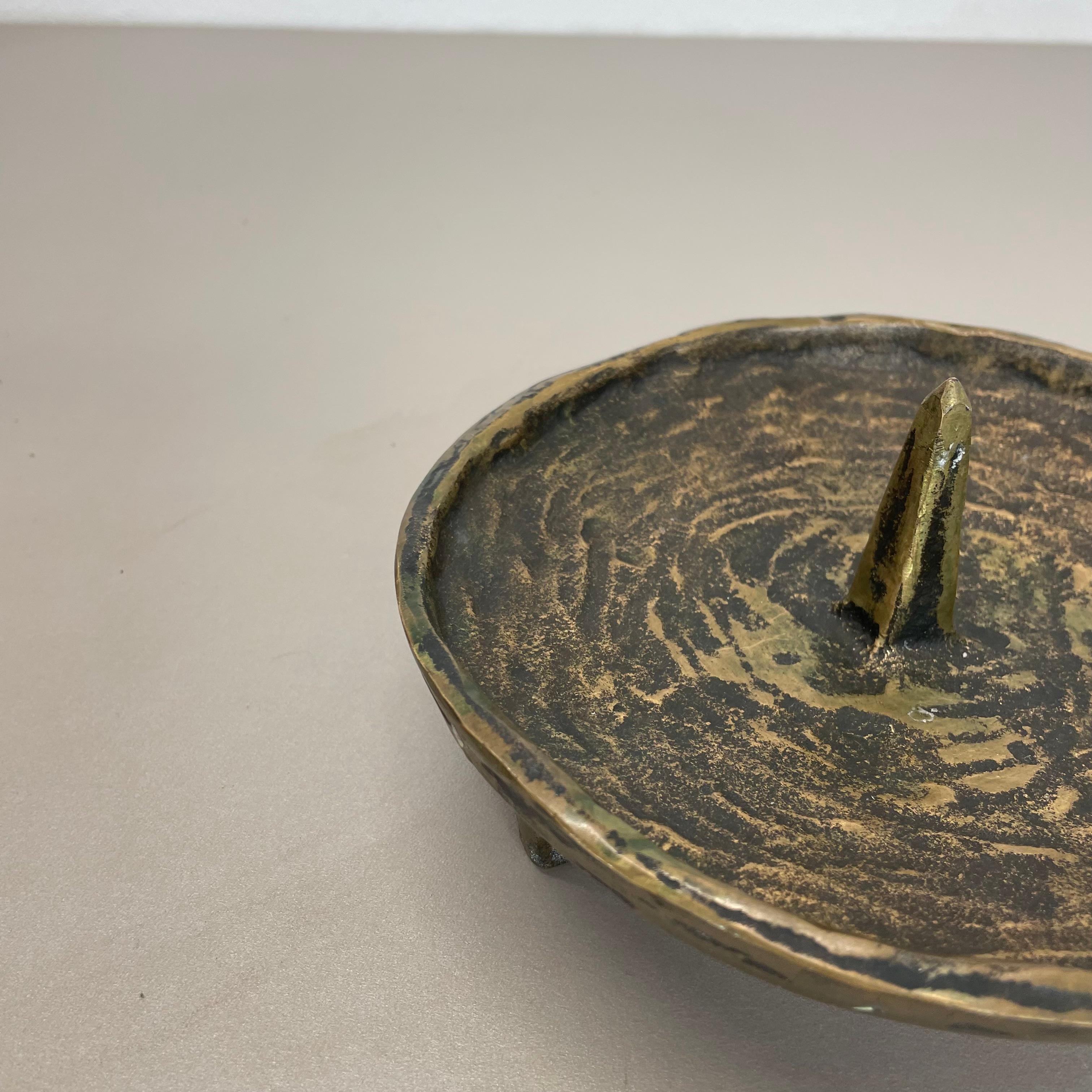 Großer skulpturaler brutalistischer Bronze-Metall-Kerzenhalter mit 1.3kg, Frankreich, 1960er Jahre im Angebot 1