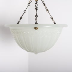 Plafonier grande de piedra de luna Jefferson antigua de 14" (estampado Ripley de alabastro)