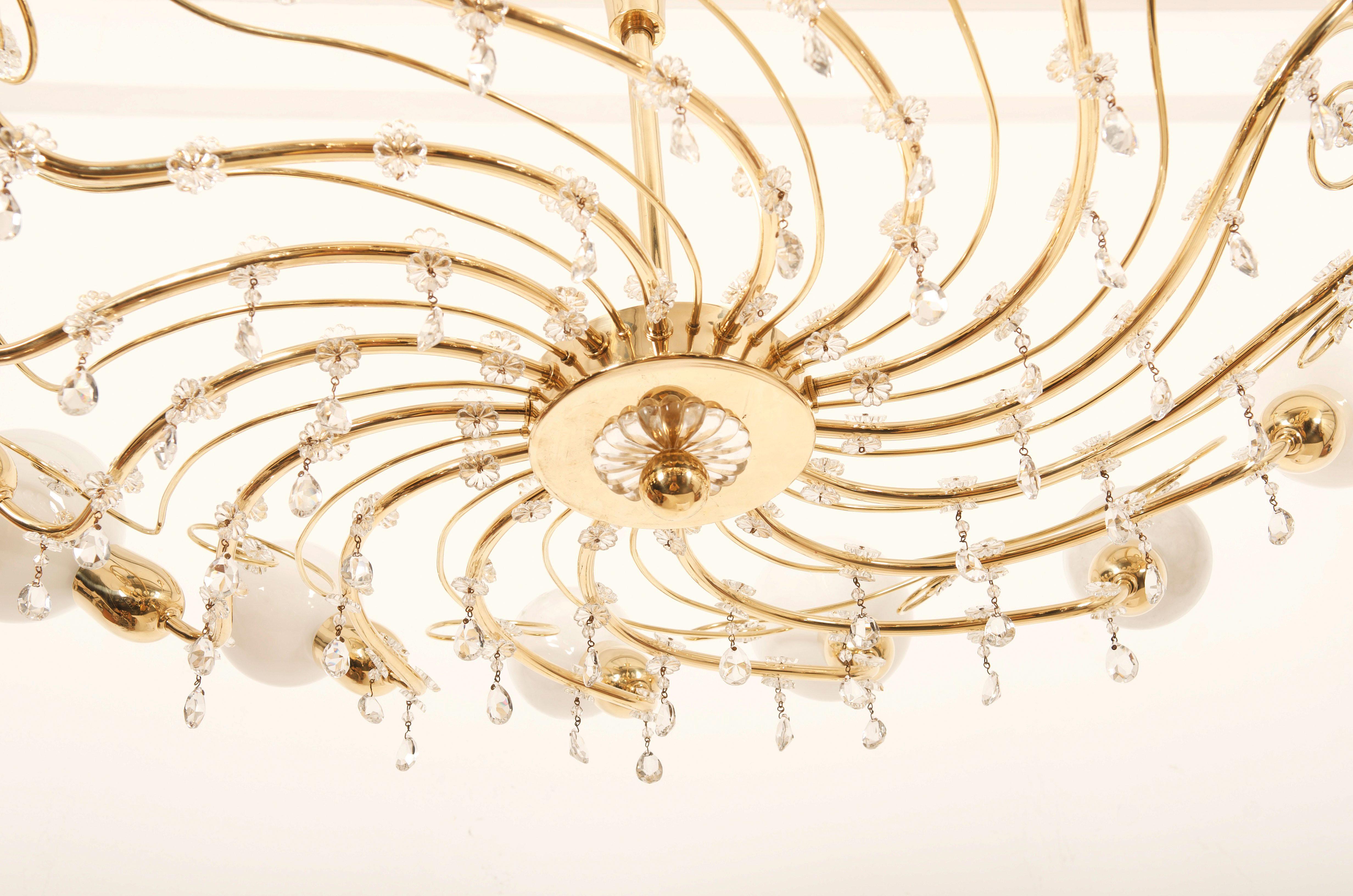 Large 14 Arms Chandelier by J.L Lobmeyr For Sale 3