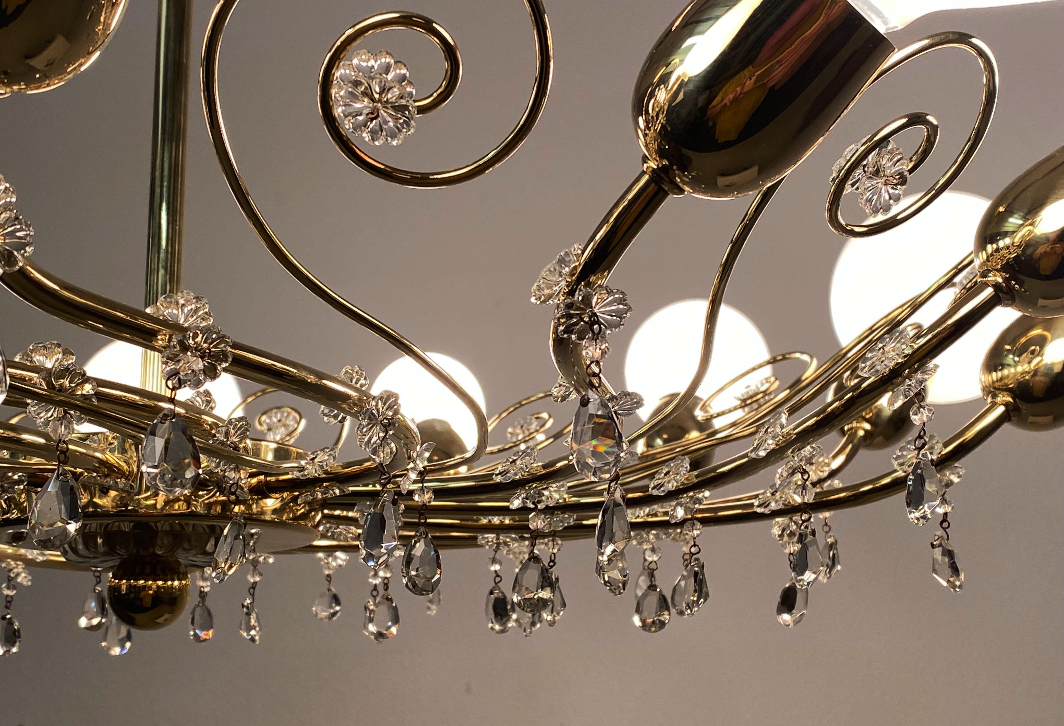 Large 14 Arms Chandelier by J.L Lobmeyr For Sale 7
