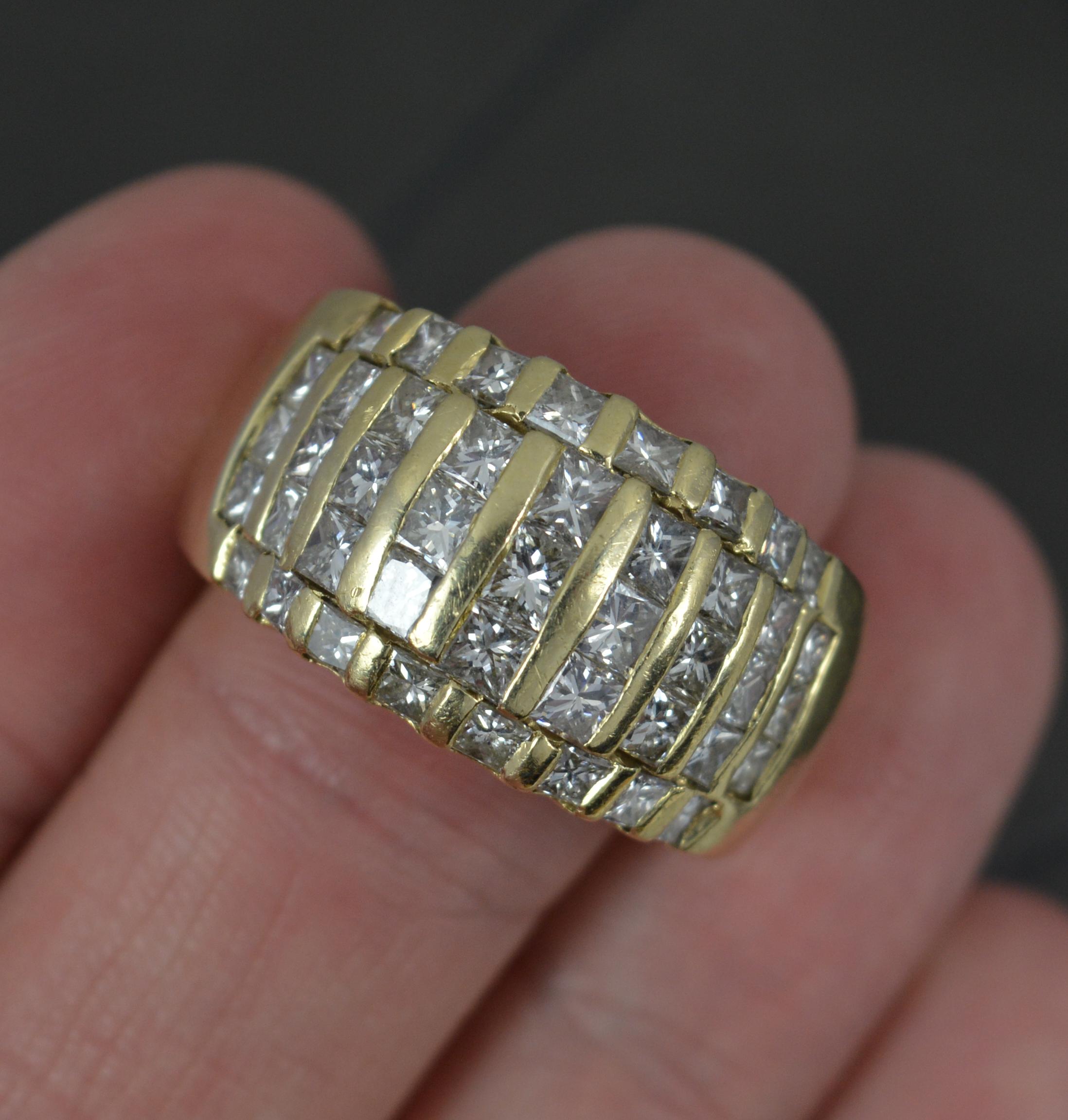 Large 14 Carat Gold and 3.00ct Diamond Cluster Ring For Sale 3
