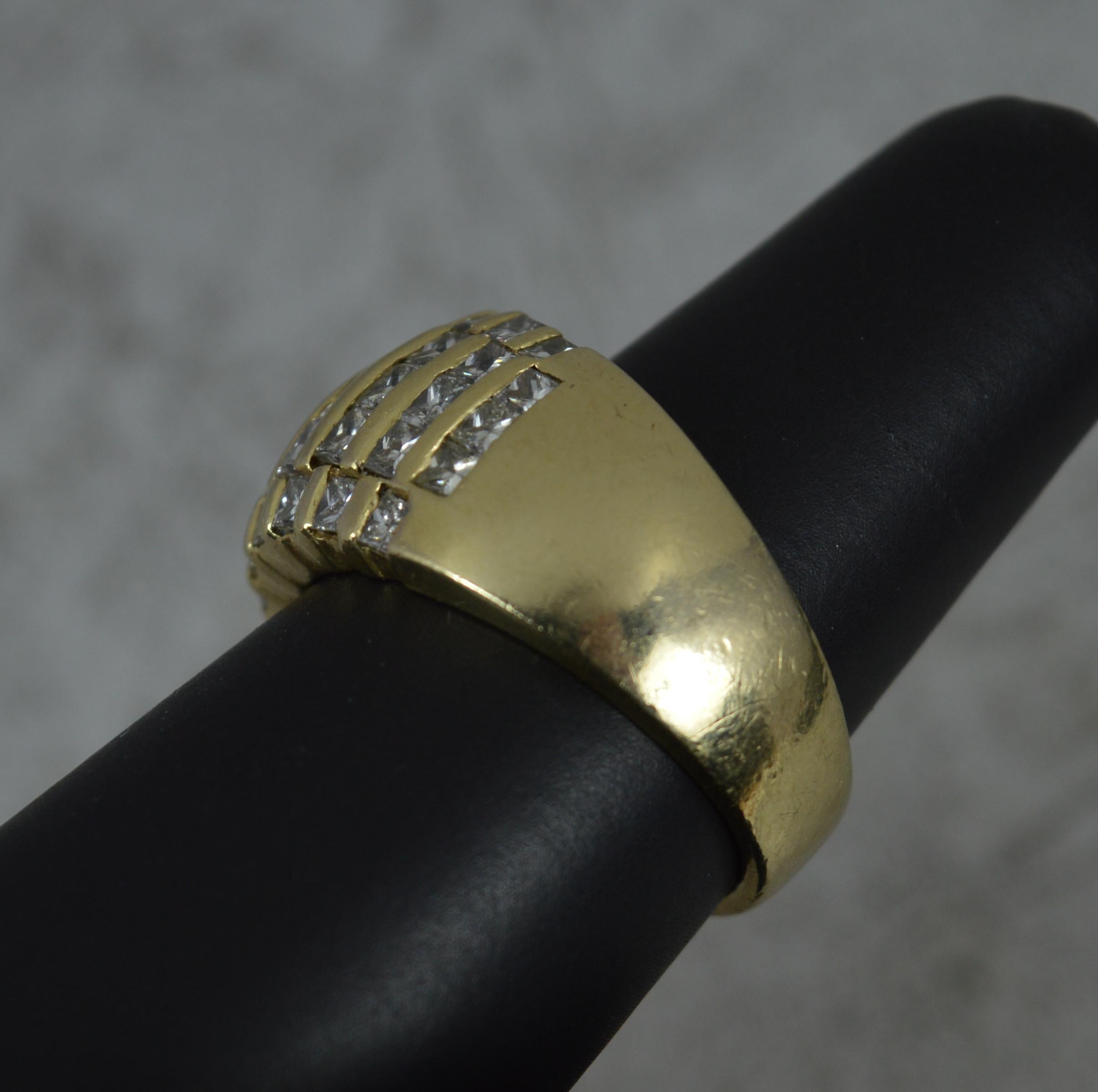 Large 14 Carat Gold and 3.00ct Diamond Cluster Ring For Sale 4