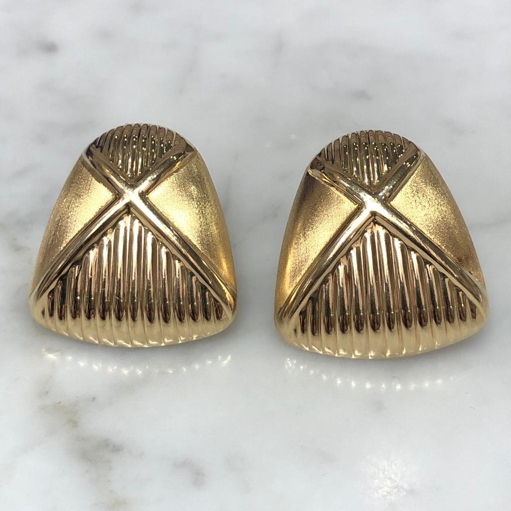 abstract gold earrings