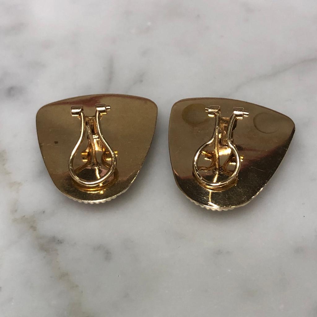Large 14 Carat Yellow Gold Abstract Earrings For Sale 4