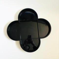 Large 14" Dansk Divided Black Plastic Tray by Gunnar Cyren
