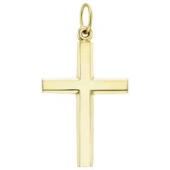 Large 14 Karat Yellow Gold Cross Pendant