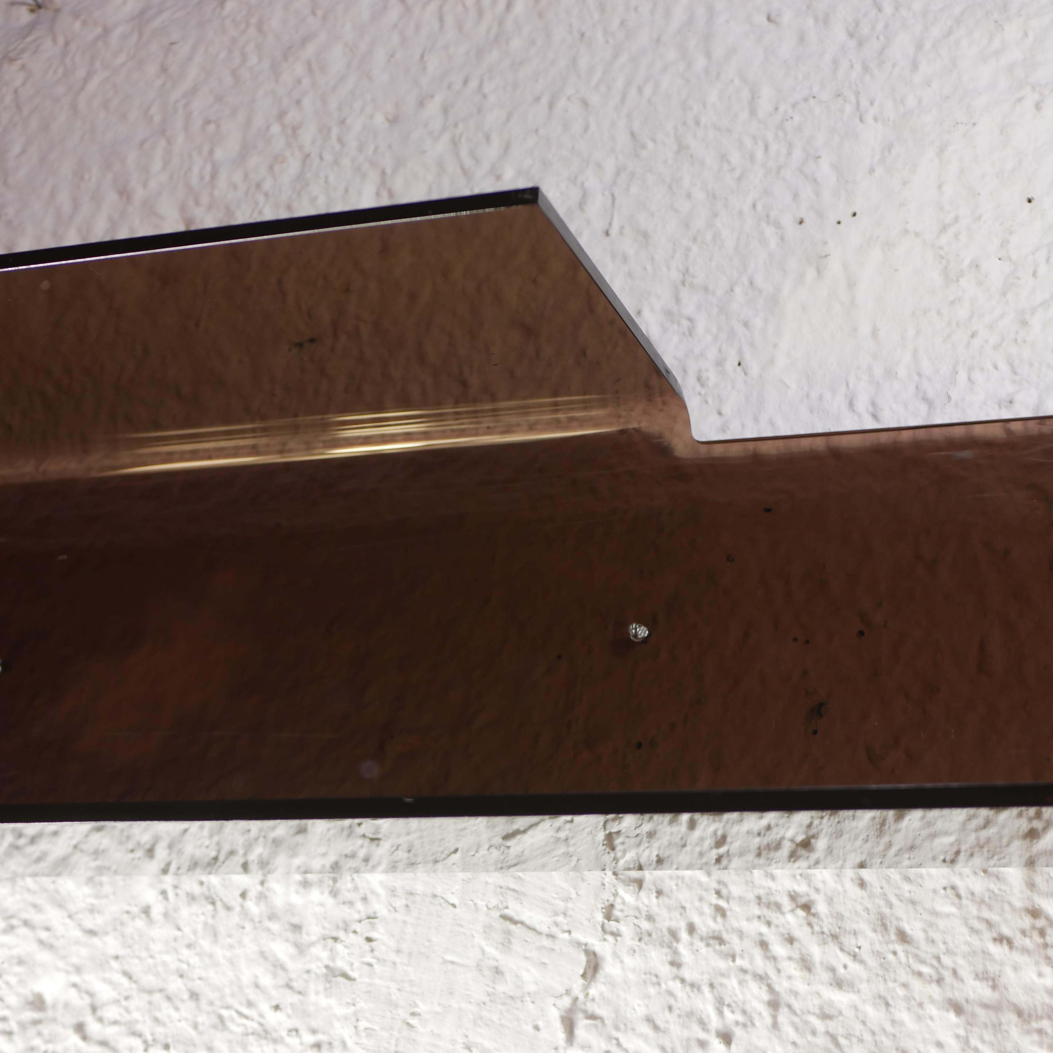 Large Smoked Plexi Wall Shelf from the 1970s 8