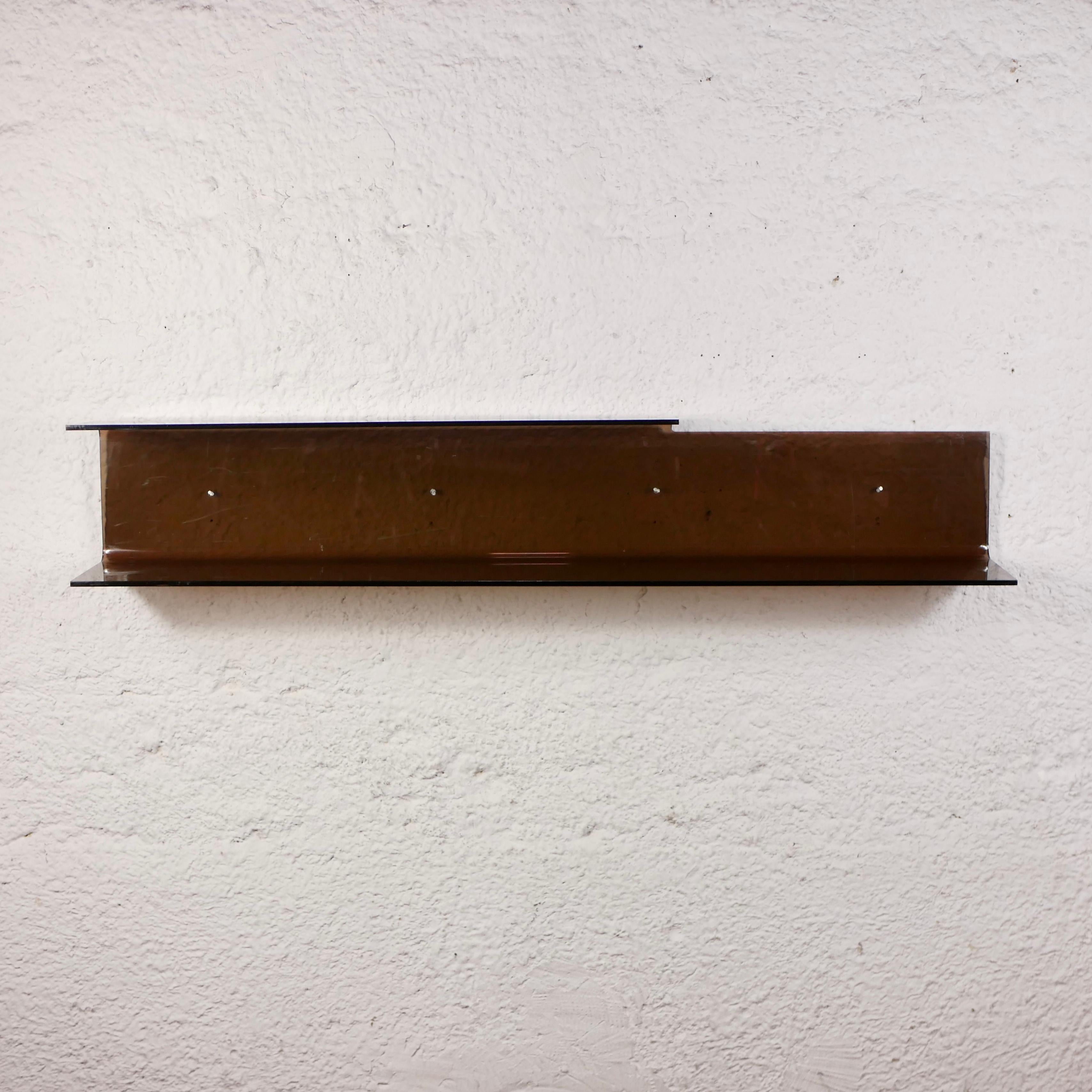 Late 20th Century Large Smoked Plexi Wall Shelf from the 1970s
