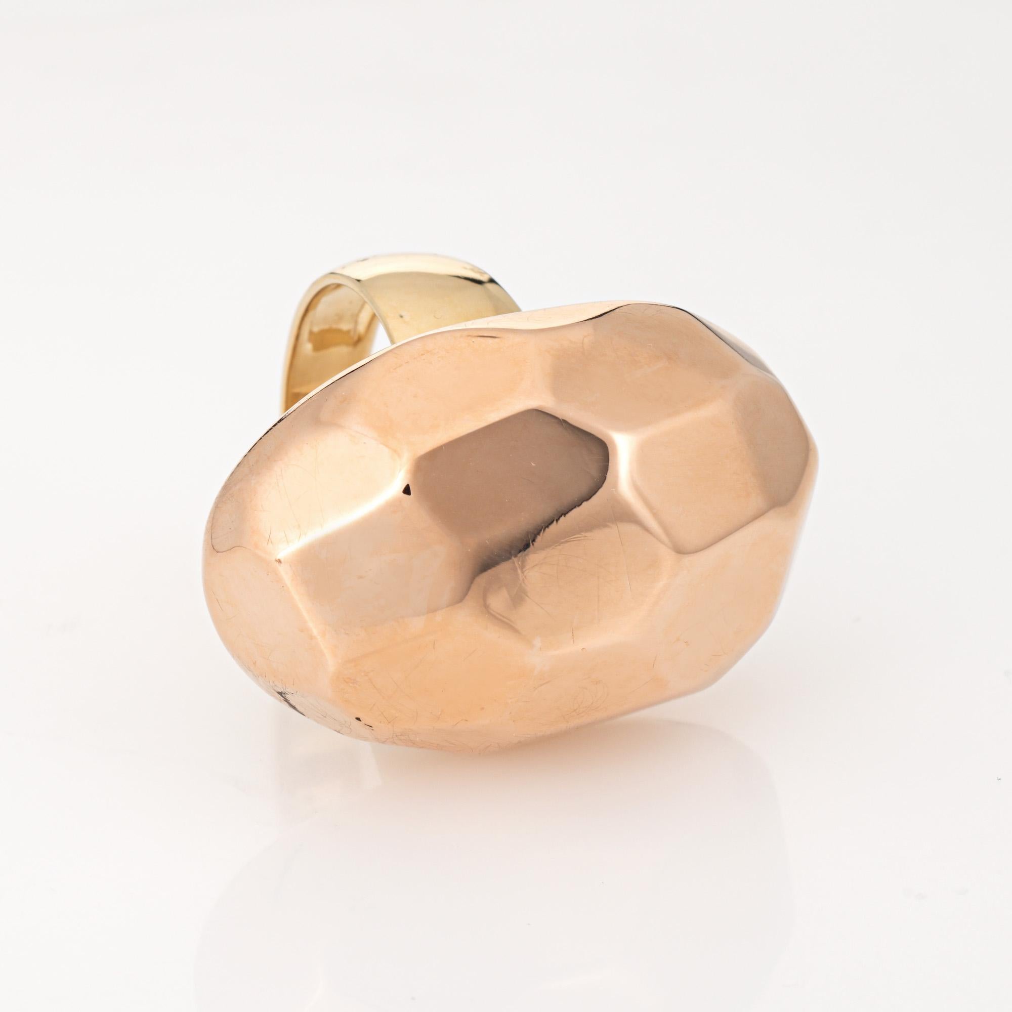 Große 14k facettiert Cocktail Ring Estate zwei Tone Gelb Rose Gold Sz 7 Oval im Zustand „Gut“ in Torrance, CA
