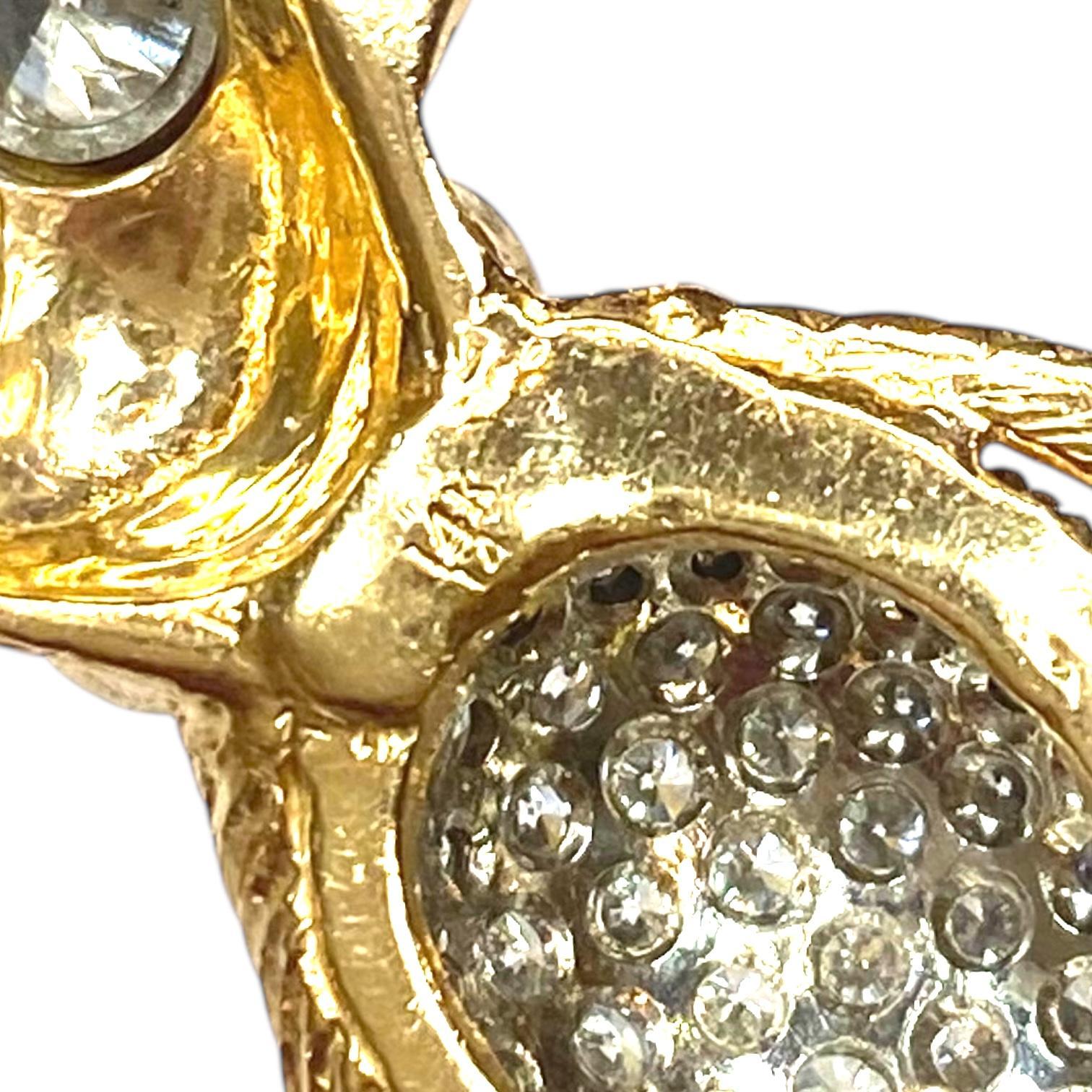 Women's or Men's Large 14K Gold and Diamond Monkey Pendant