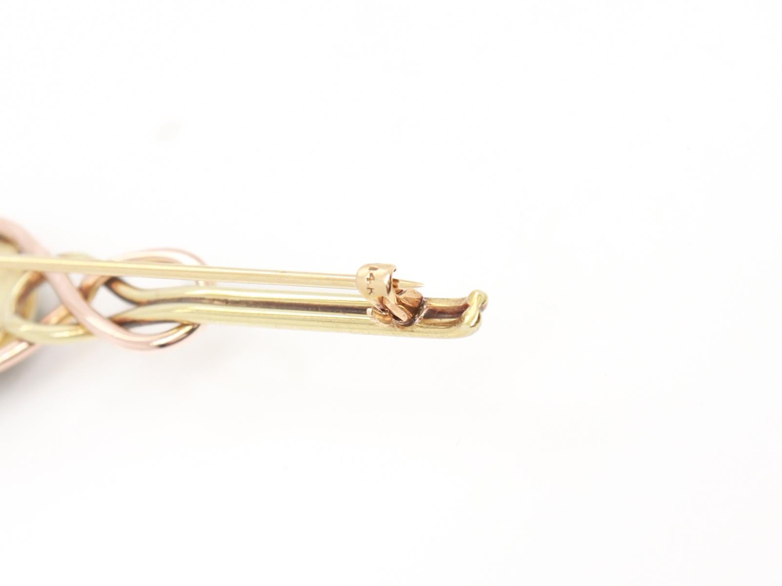 Large 14K Gold Brooch with an Essex Crystal of a Scottie Dog For Sale 11