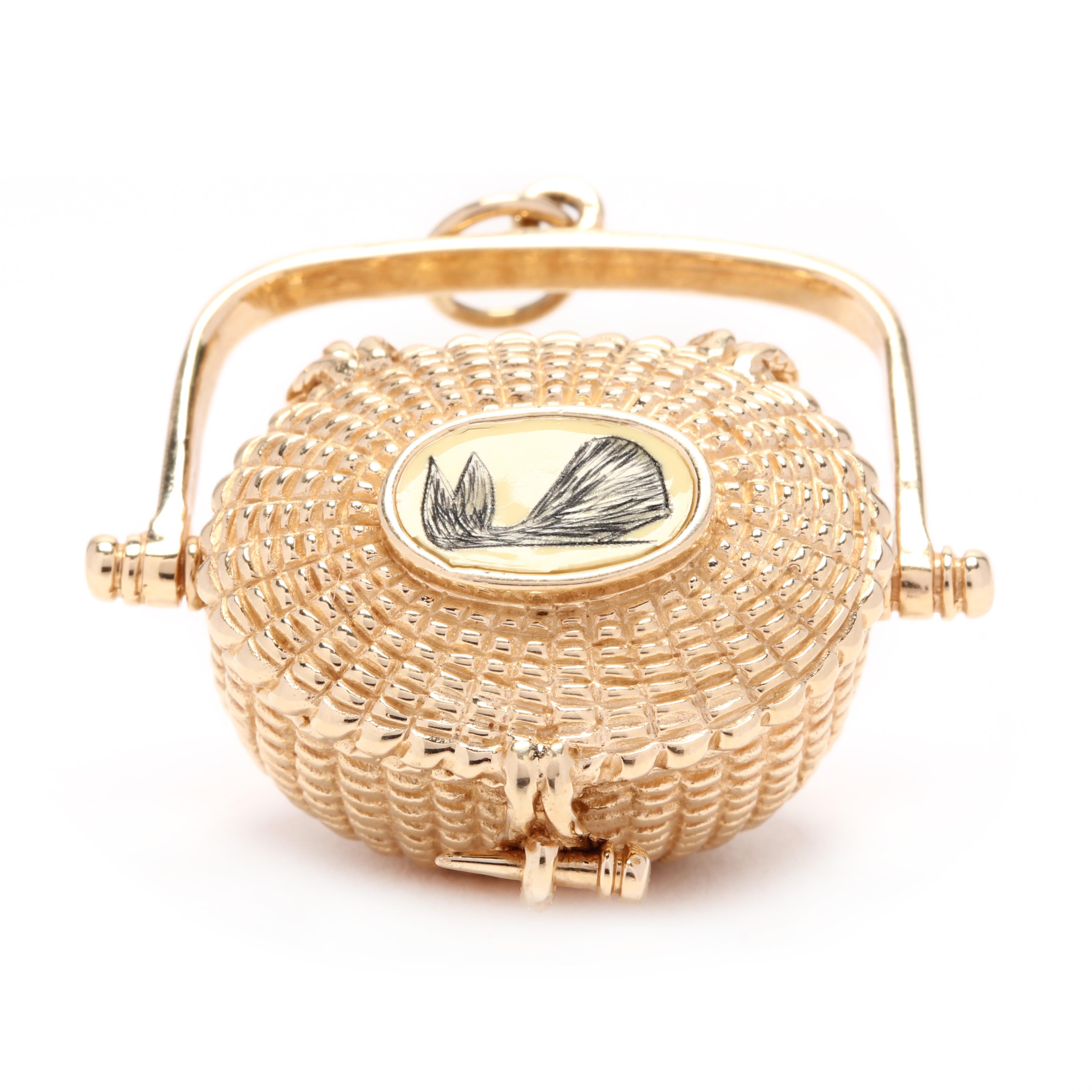 14k gold nantucket basket charm