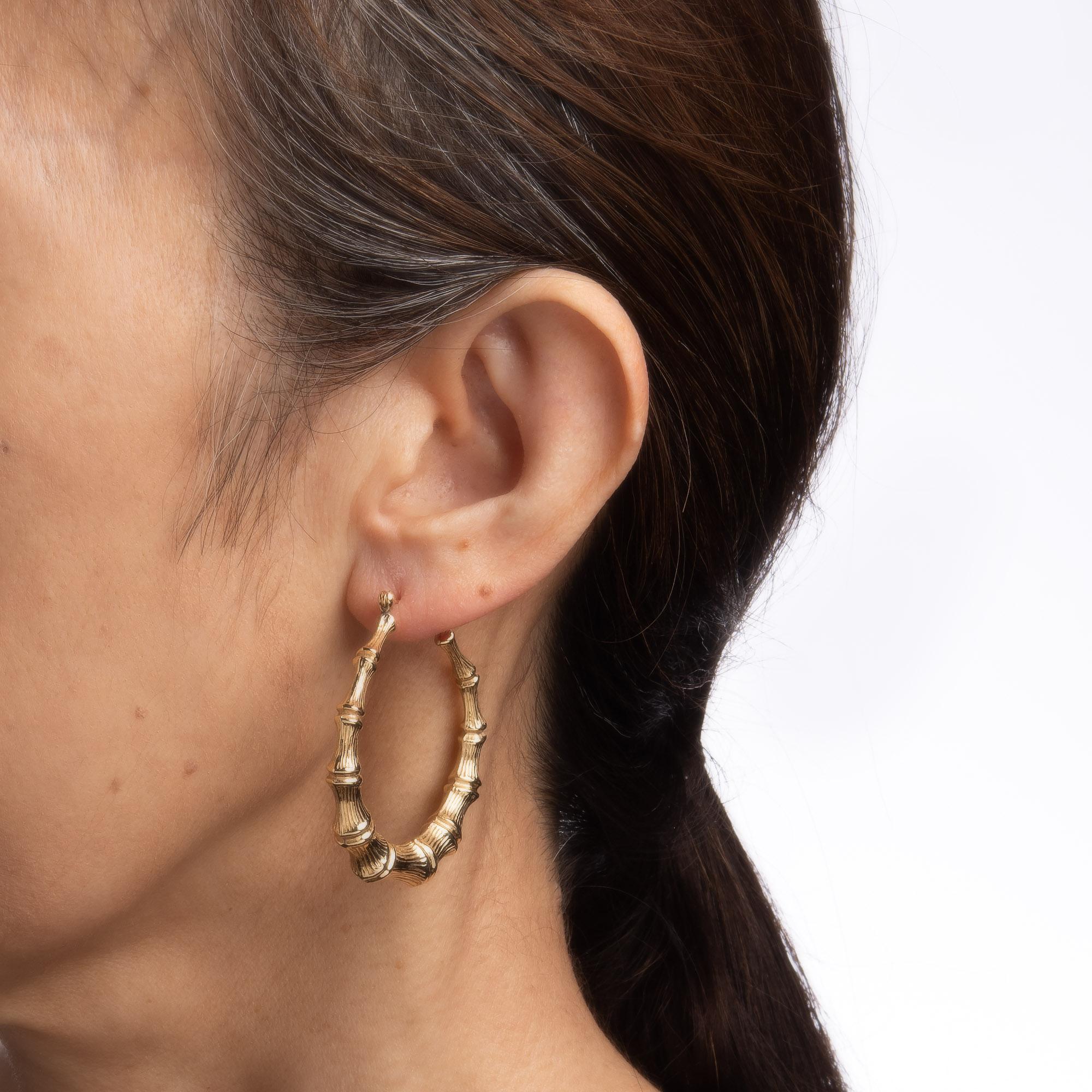 14k bamboo earrings