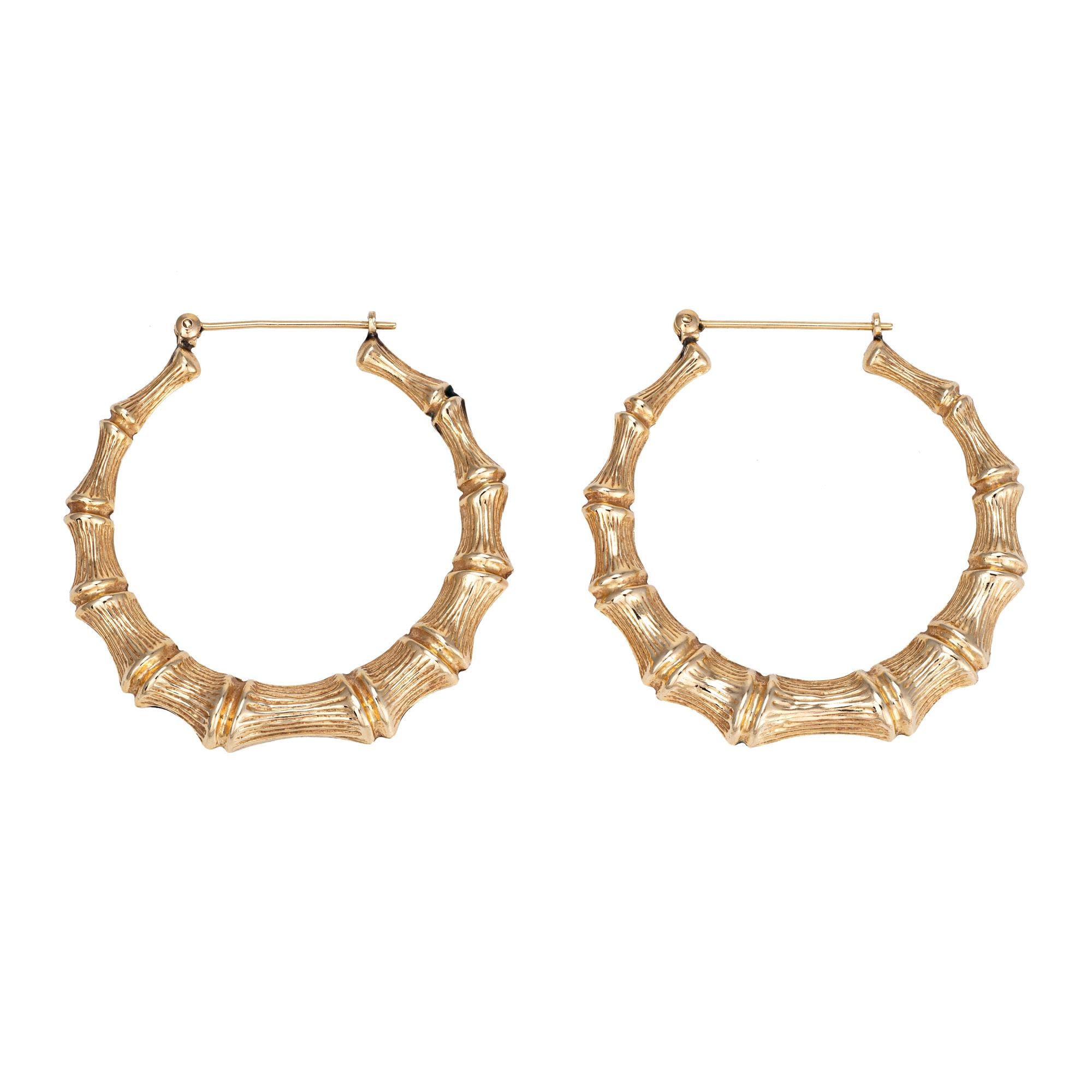 large 14k gold bamboo earrings