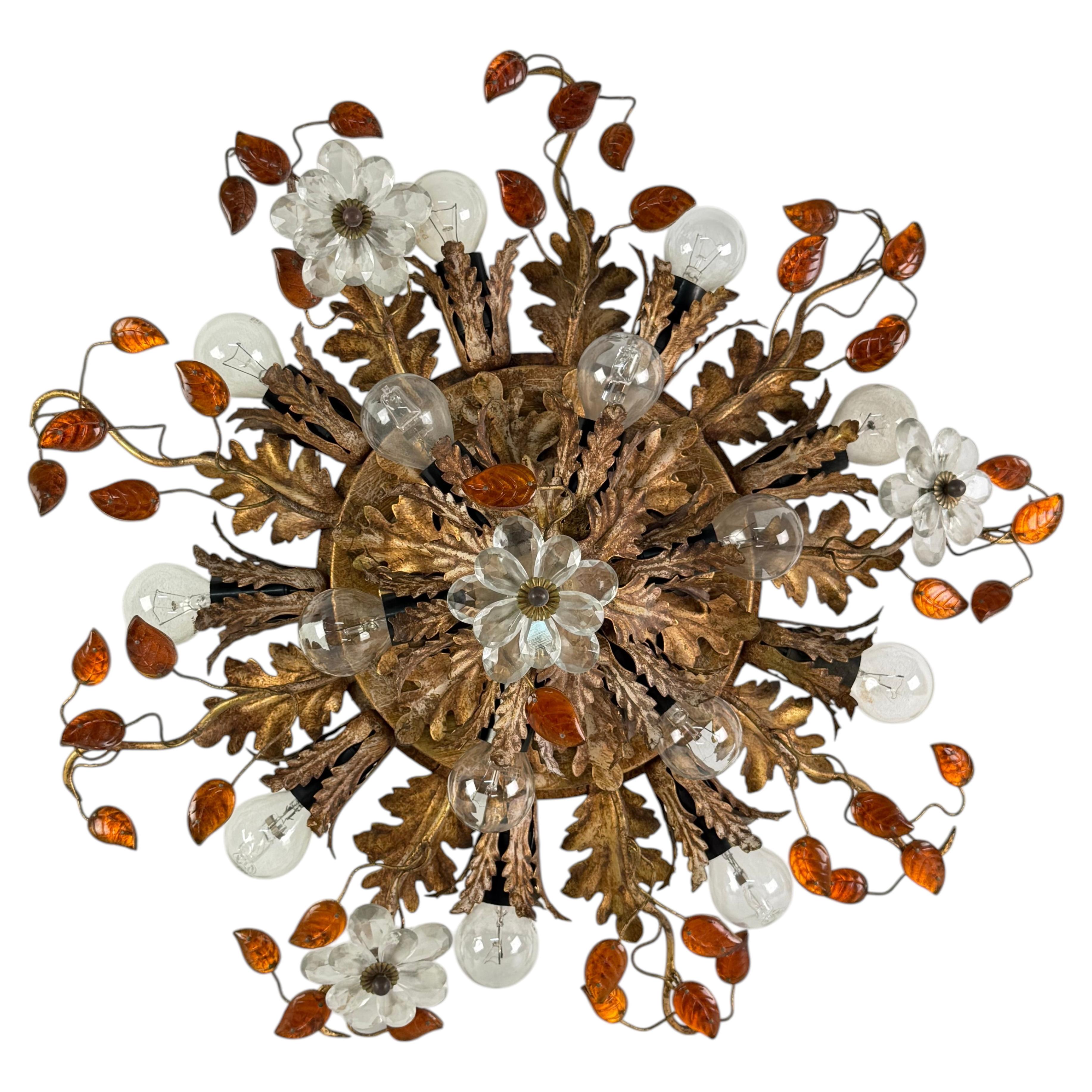 Large 15-light Ceiling Lamp in the style of Banci Firenze, 1970 For Sale