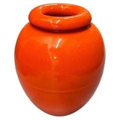 Large 15" Orange California Pottery Vase Planter Oil Jar by Bauer Pottery, 1920
