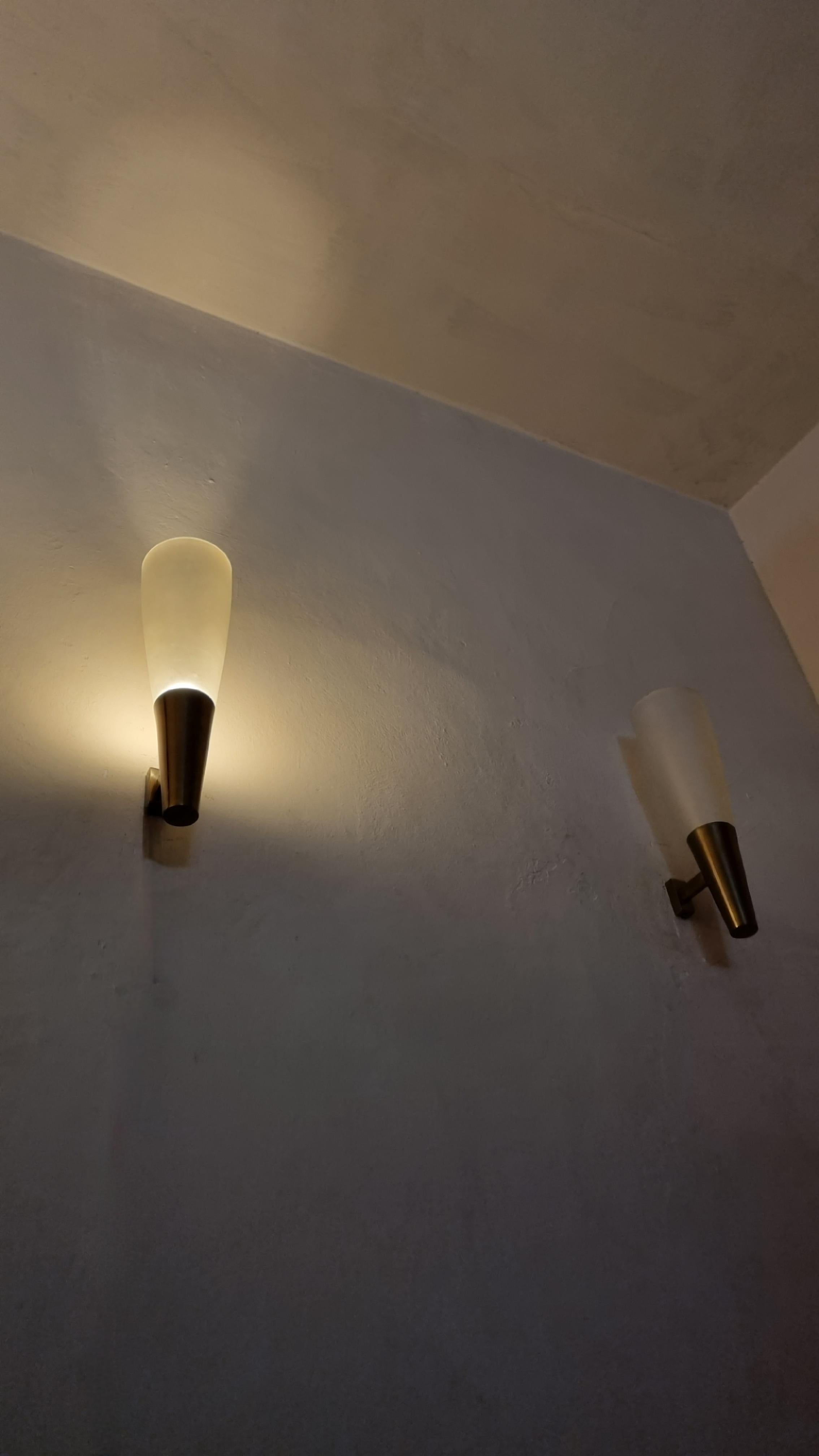 Mid-Century Modern Large 1537 wall sconces designed by Pietro Chiesa for Fontana Arte 1936 en vente
