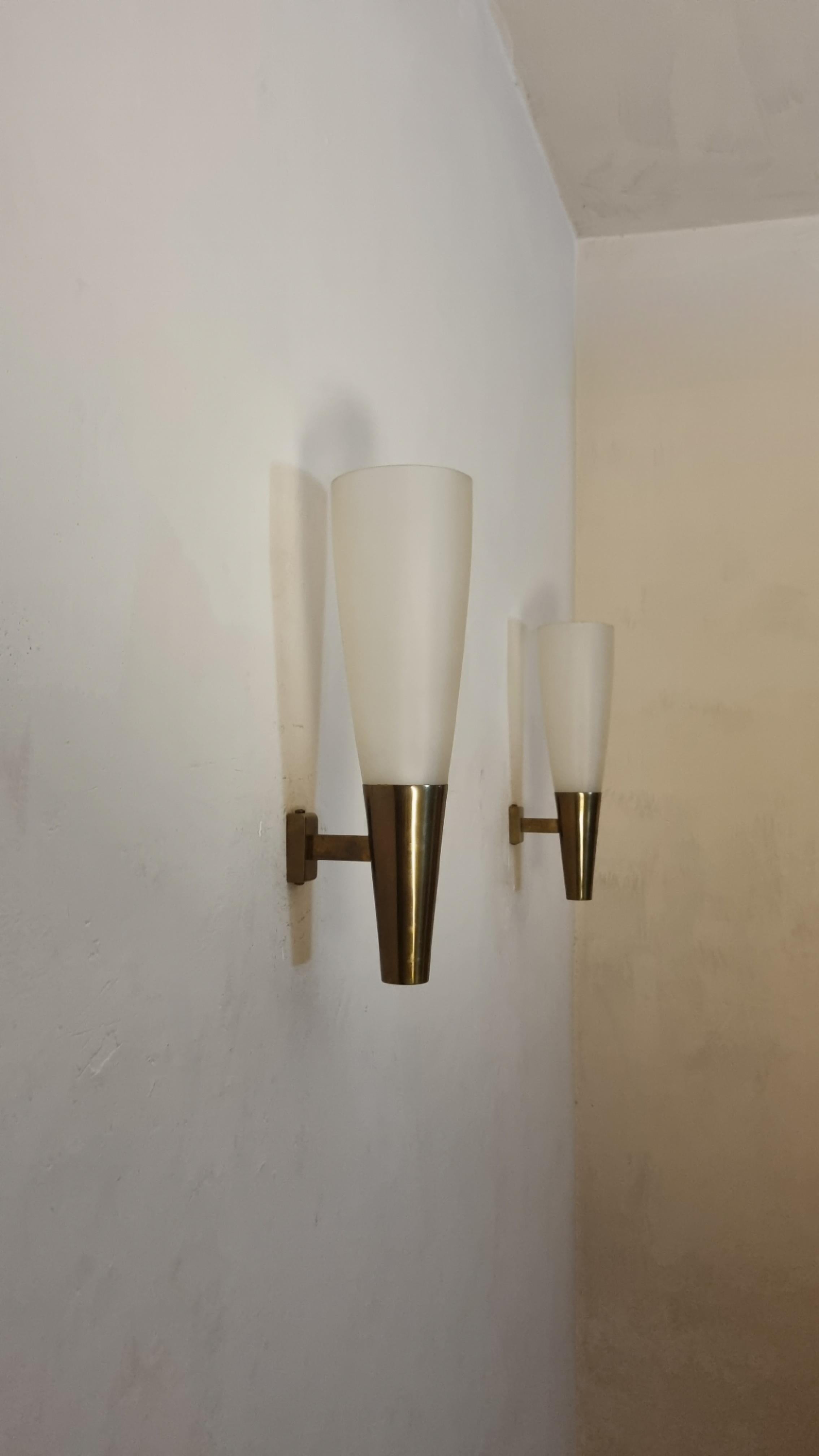 Italian Large 1537 wall sconces designed by Pietro Chiesa for Fontana Arte 1936 en vente