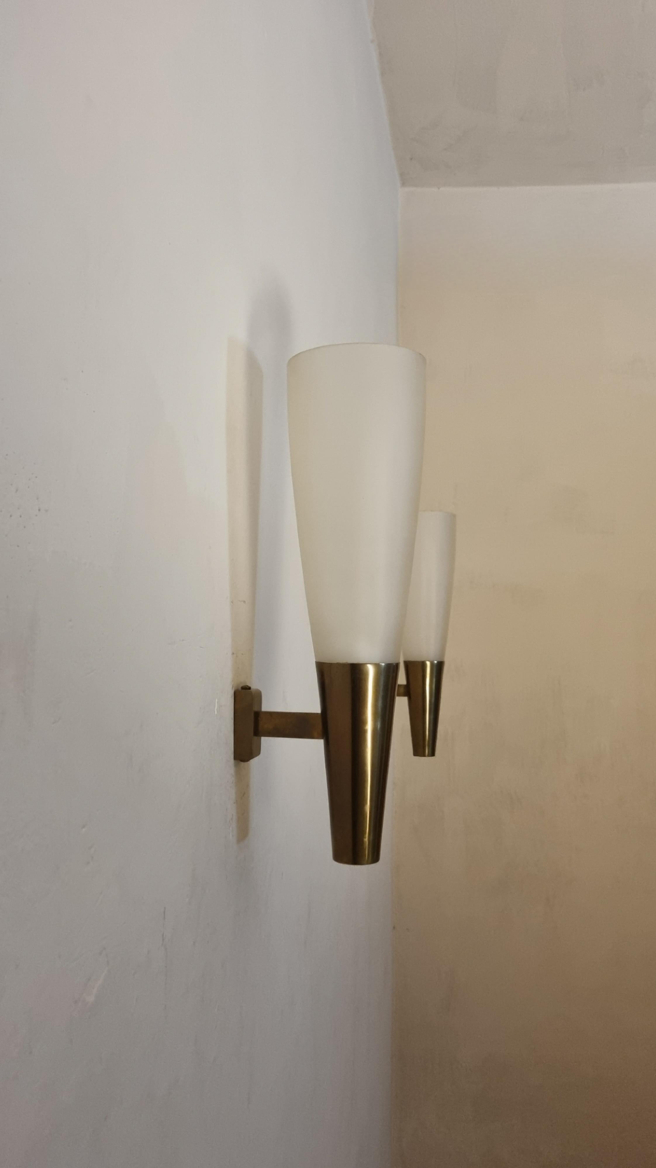 Large 1537 wall sconces designed by Pietro Chiesa for Fontana Arte 1936 Bon état - En vente à Arezzo, Italy