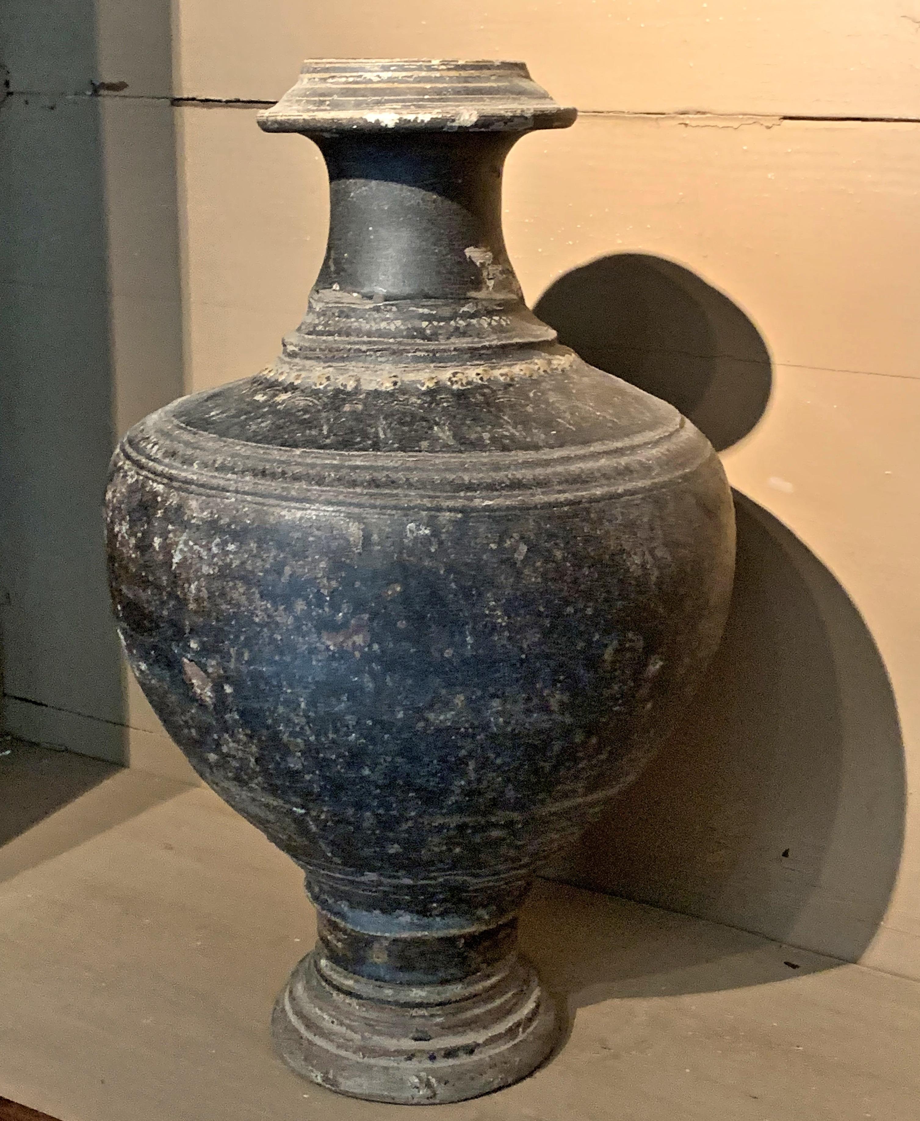 Large 15th century Khmer blackware vessel 2