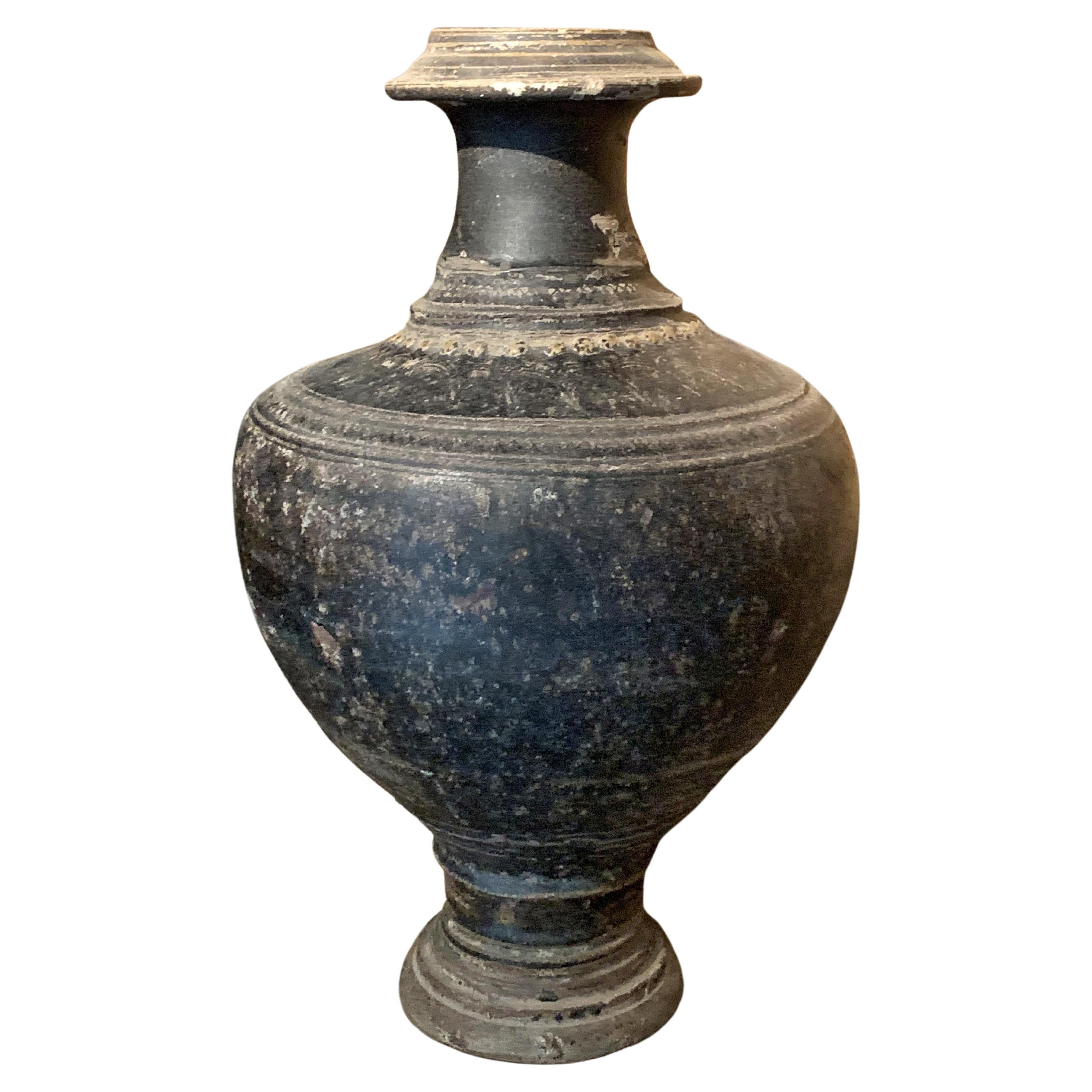 Large 15th century Khmer blackware vessel