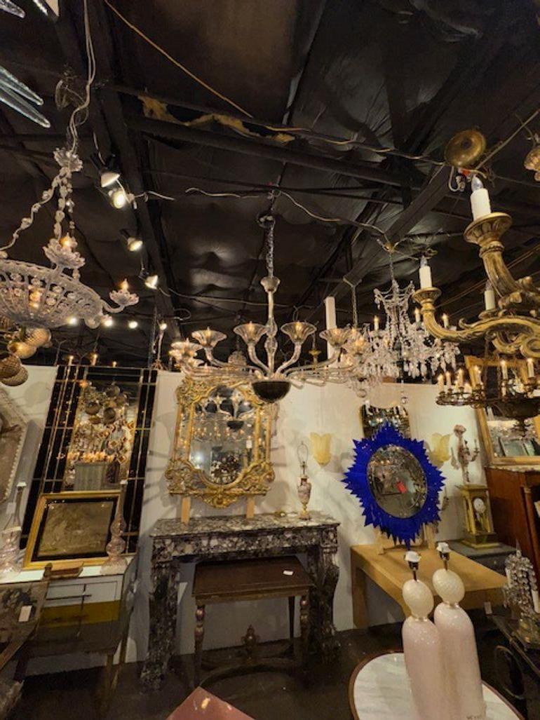 Grande lampadario a 16 bracci in vetro di Murano 