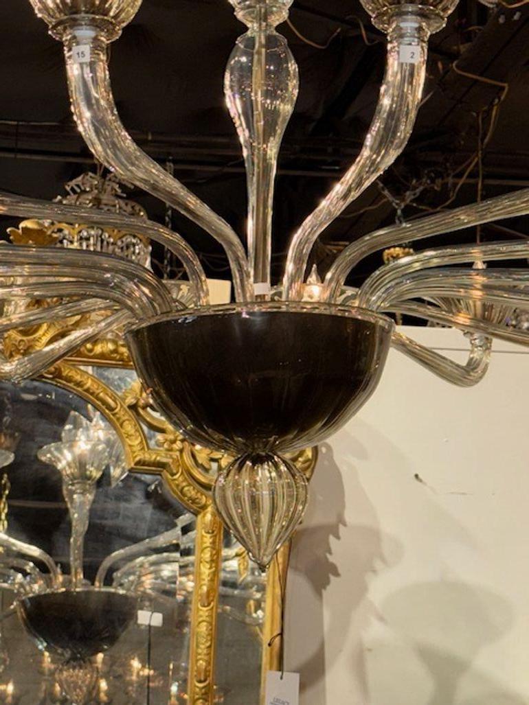 XXI secolo e contemporaneo Grande lampadario a 16 bracci in vetro di Murano 