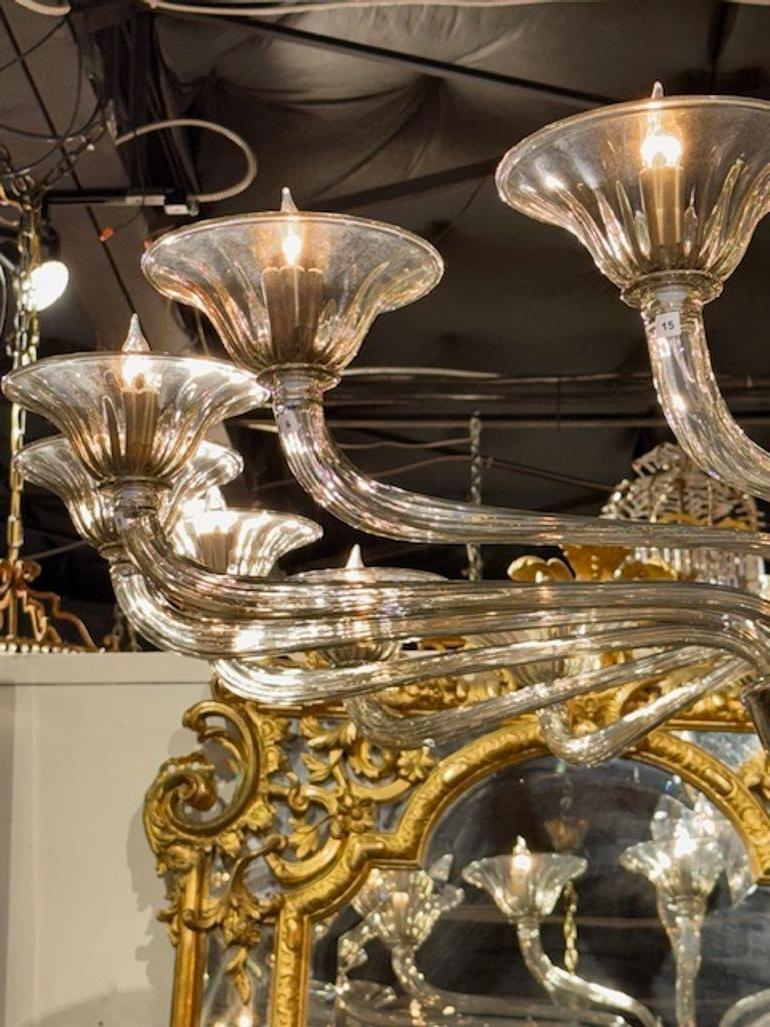 Vetro soffiato Grande lampadario a 16 bracci in vetro di Murano 