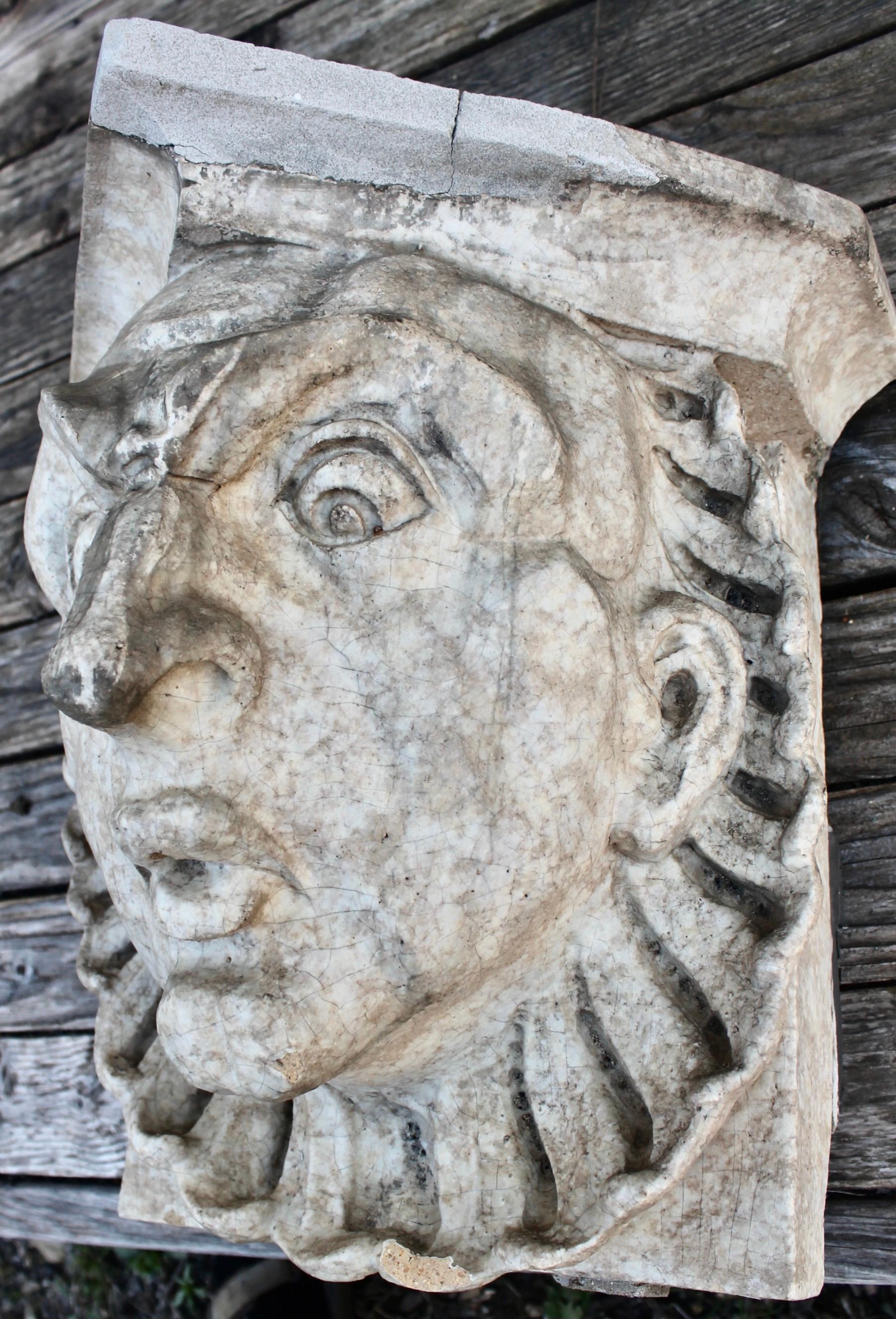 Art Deco Mascaron Ceramic Gargoyle from Westside Manhattan Building