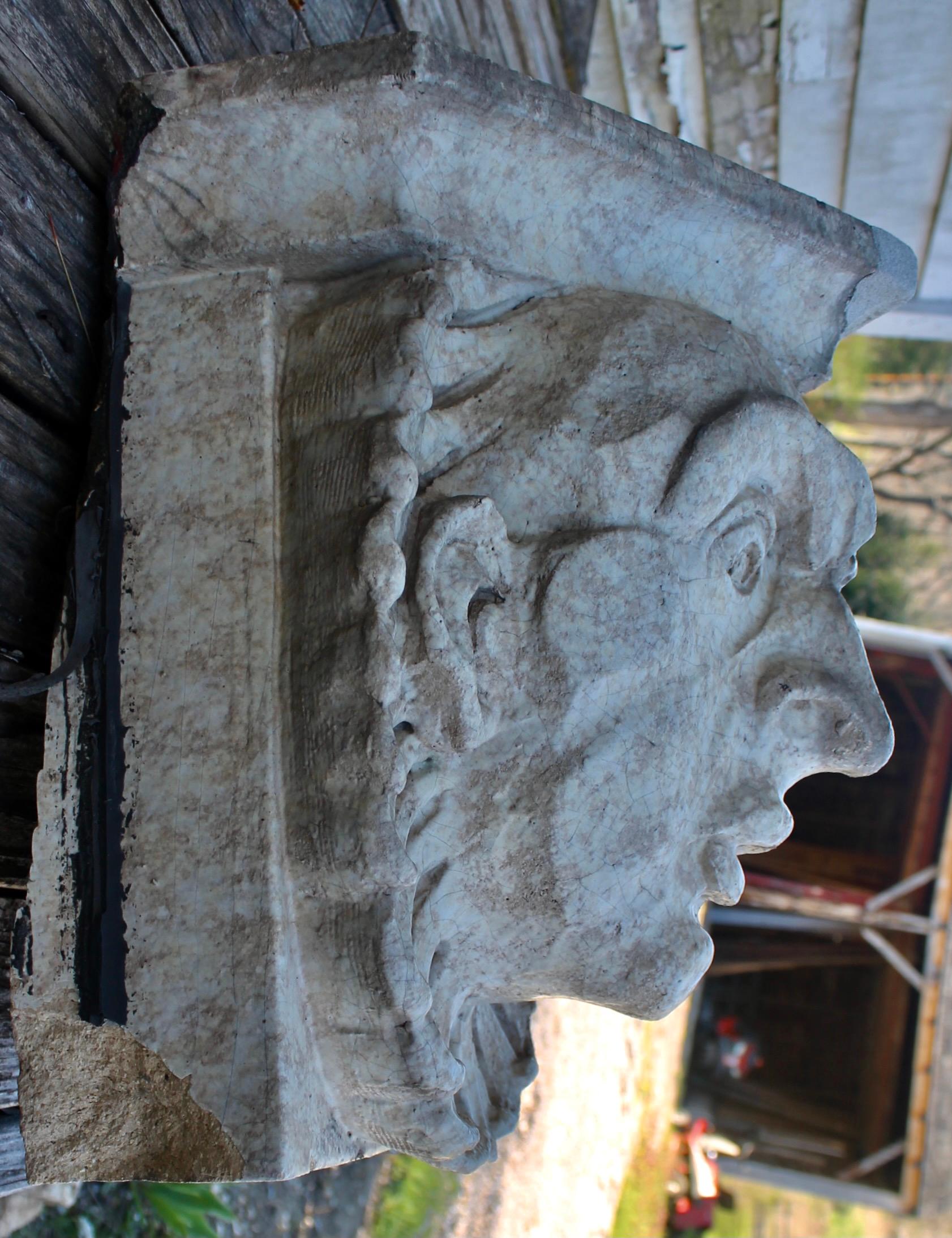 Cast Mascaron Ceramic Gargoyle from Westside Manhattan Building