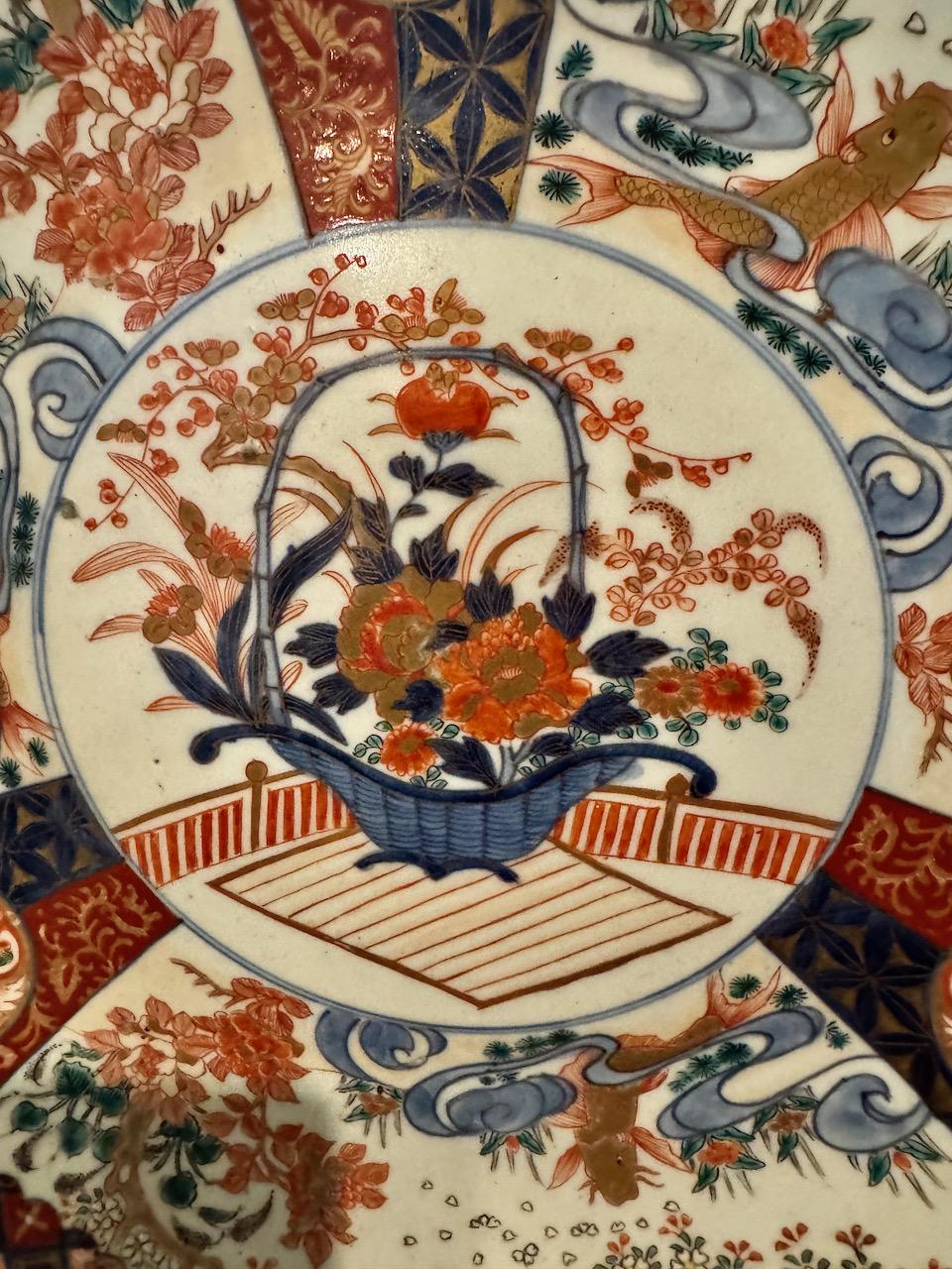 Anglo-japonais Grand chargeur Imari de 16 pouces, période Meiji