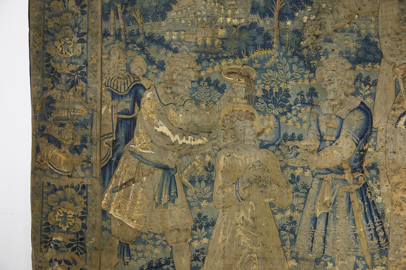 Hand-Woven Large 16th Century Flemish Tapestry