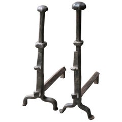 Large 17th - 18th Century French Gothic Andirons
