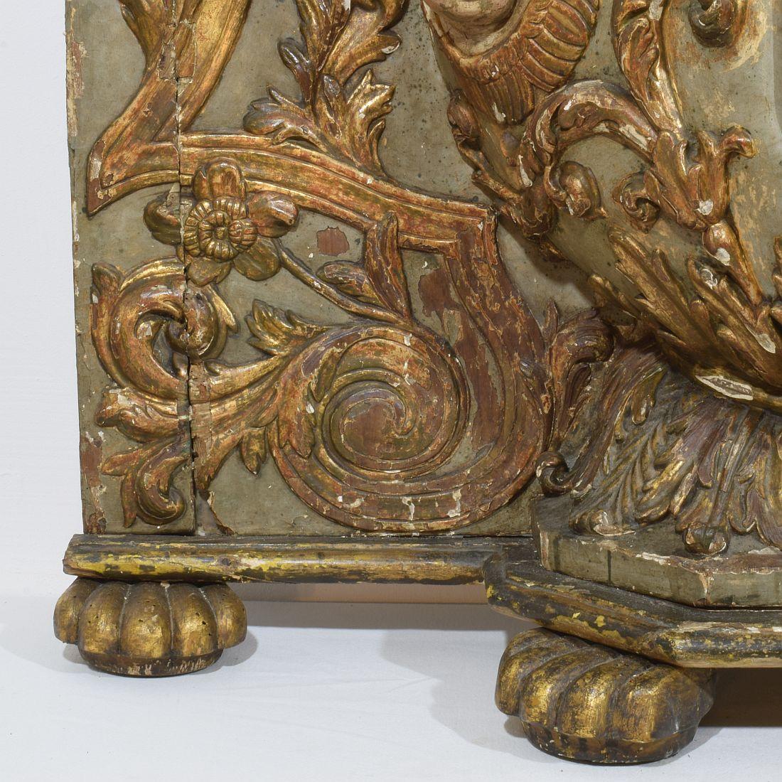 Large 17th/ 18th Century Italian Hand Carved Baroque Tabernacle With Angels 1