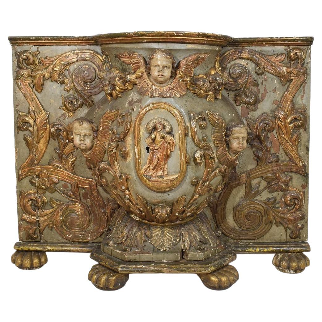 Large 17th/ 18th Century Italian Hand Carved Baroque Tabernacle With Angels