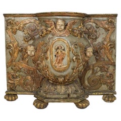 Large 17th/ 18th Century Italian Hand Carved Baroque Tabernacle With Angels