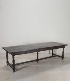 Large 17th-18th Century Parisian 'Versailles Parquetry' Oak Refectory Table