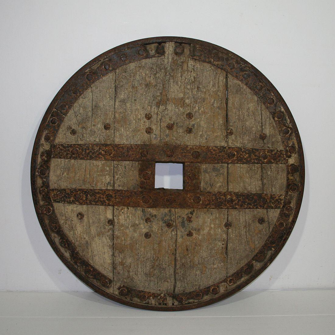 Large 17th-18th Century Primitive Spanish Chariot Wheel 6