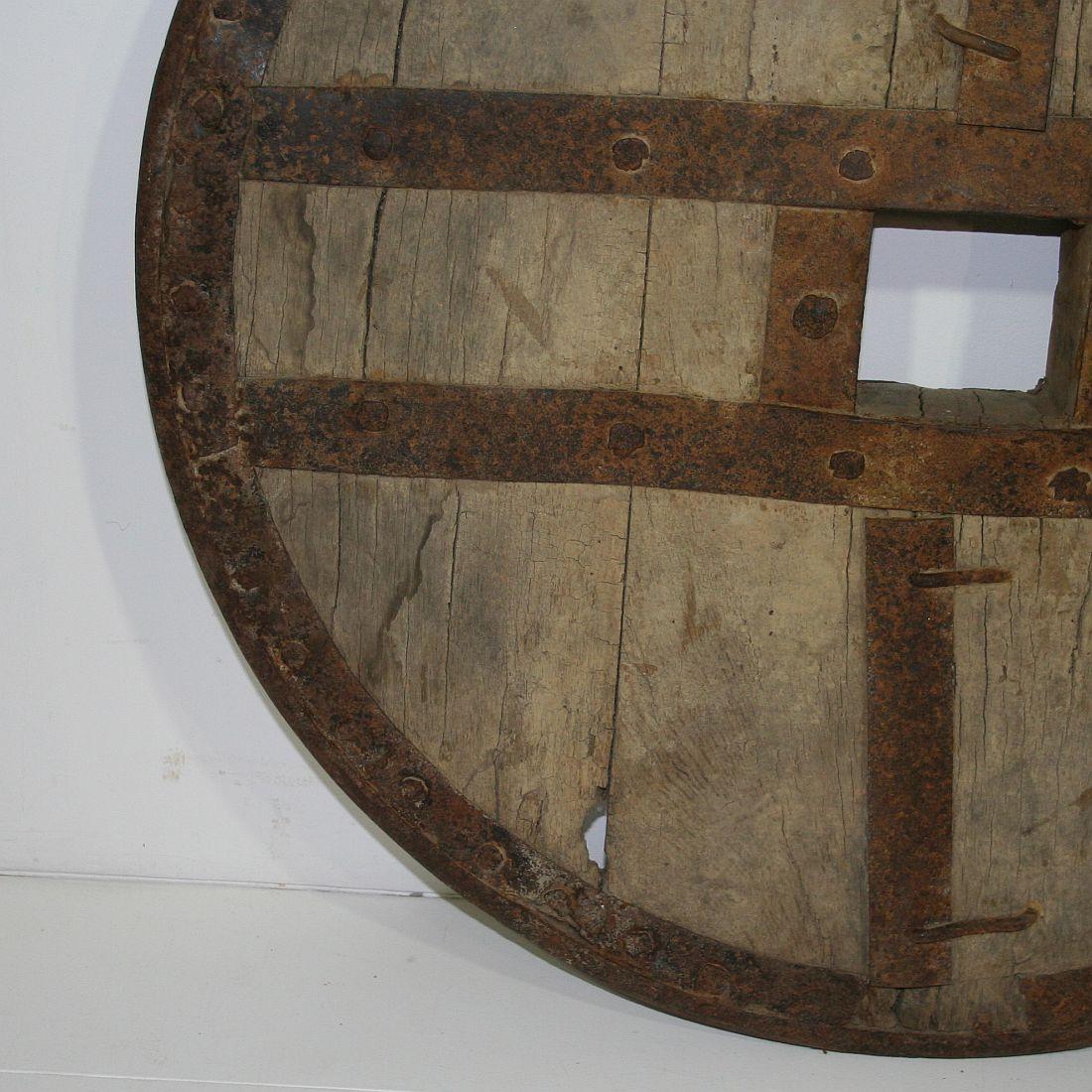 Large 17th-18th Century Primitive Spanish Chariot Wheel 7