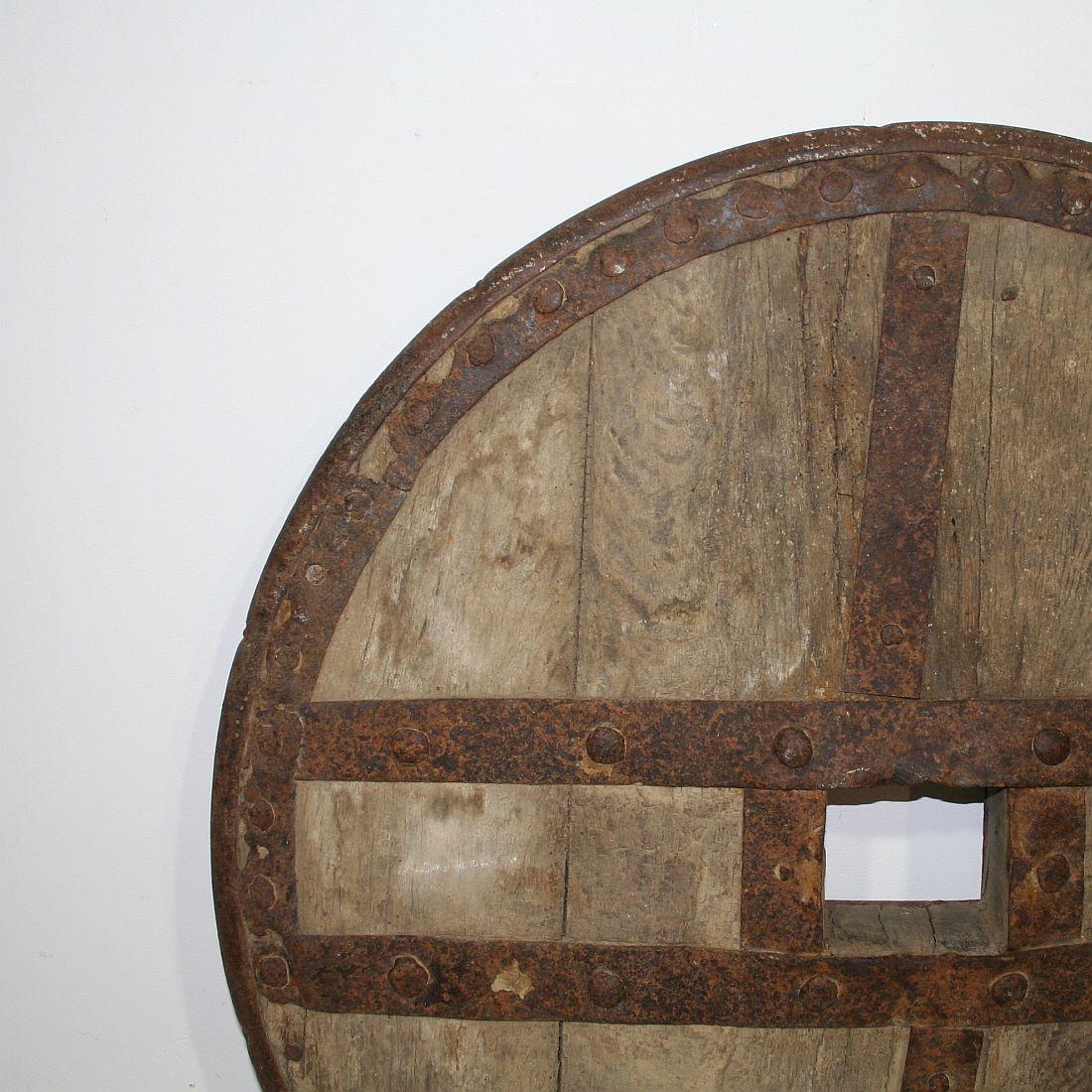 Iron Large 17th-18th Century Primitive Spanish Chariot Wheel