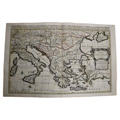 Large 17th C. Hand-colored Map of Southern & Eastern Europe by Sanson & Jaillot