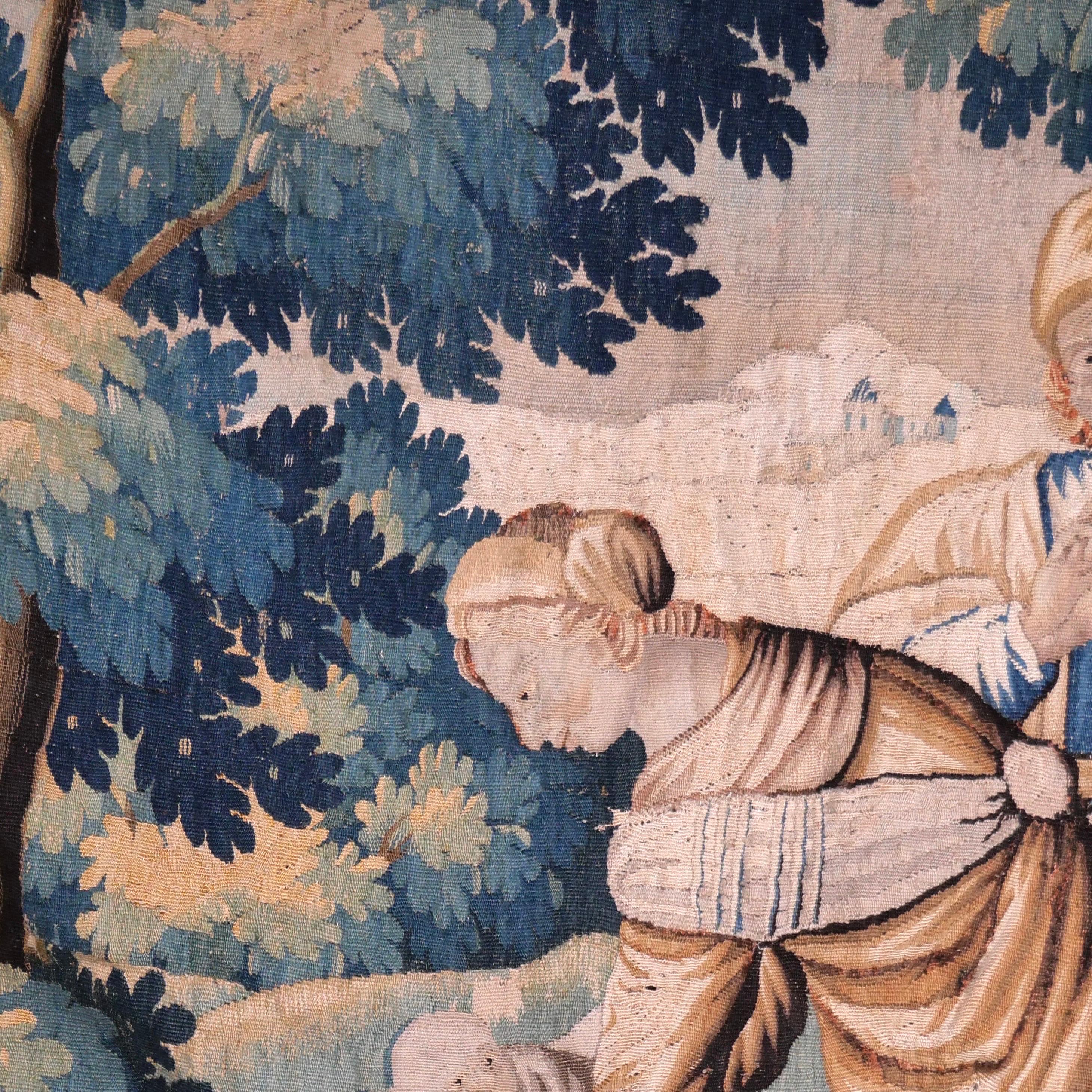 Großer Aubusson-Wandteppich aus dem 17. Jahrhundert (Gewebt) im Angebot